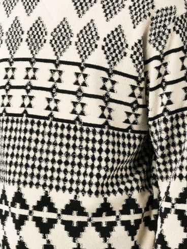 Saint Laurent Paris o1bcso1str0125 Sweatshirt Jacquard Jersey in Natural/Black Size US S / EU 44-46 / 1 - 6 Thumbnail