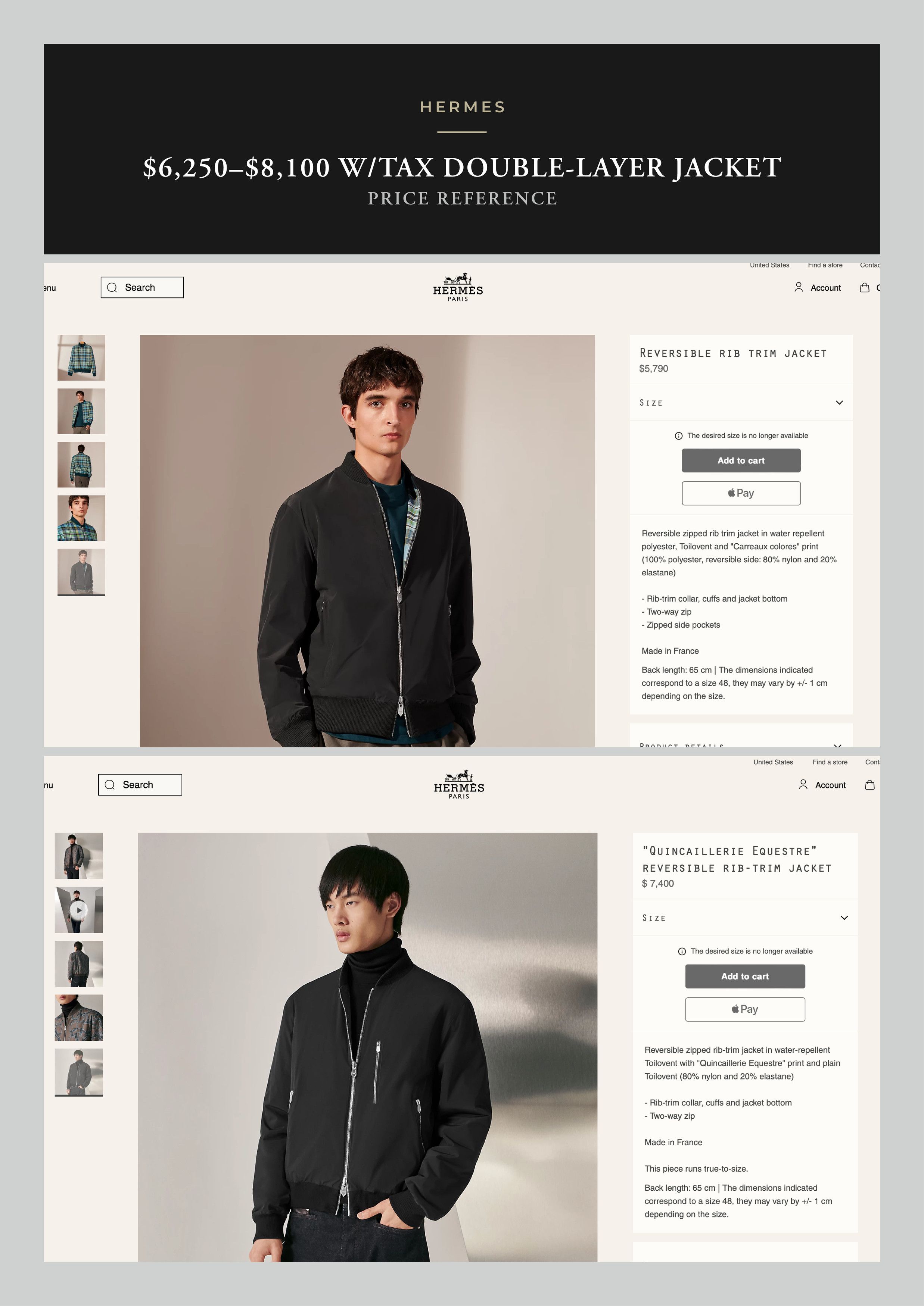 Hermes Best Dressed $6,500 w/tax HERMES Zip Out Double Layer Jacket Size US L / EU 52-54 / 3 - 7 Thumbnail