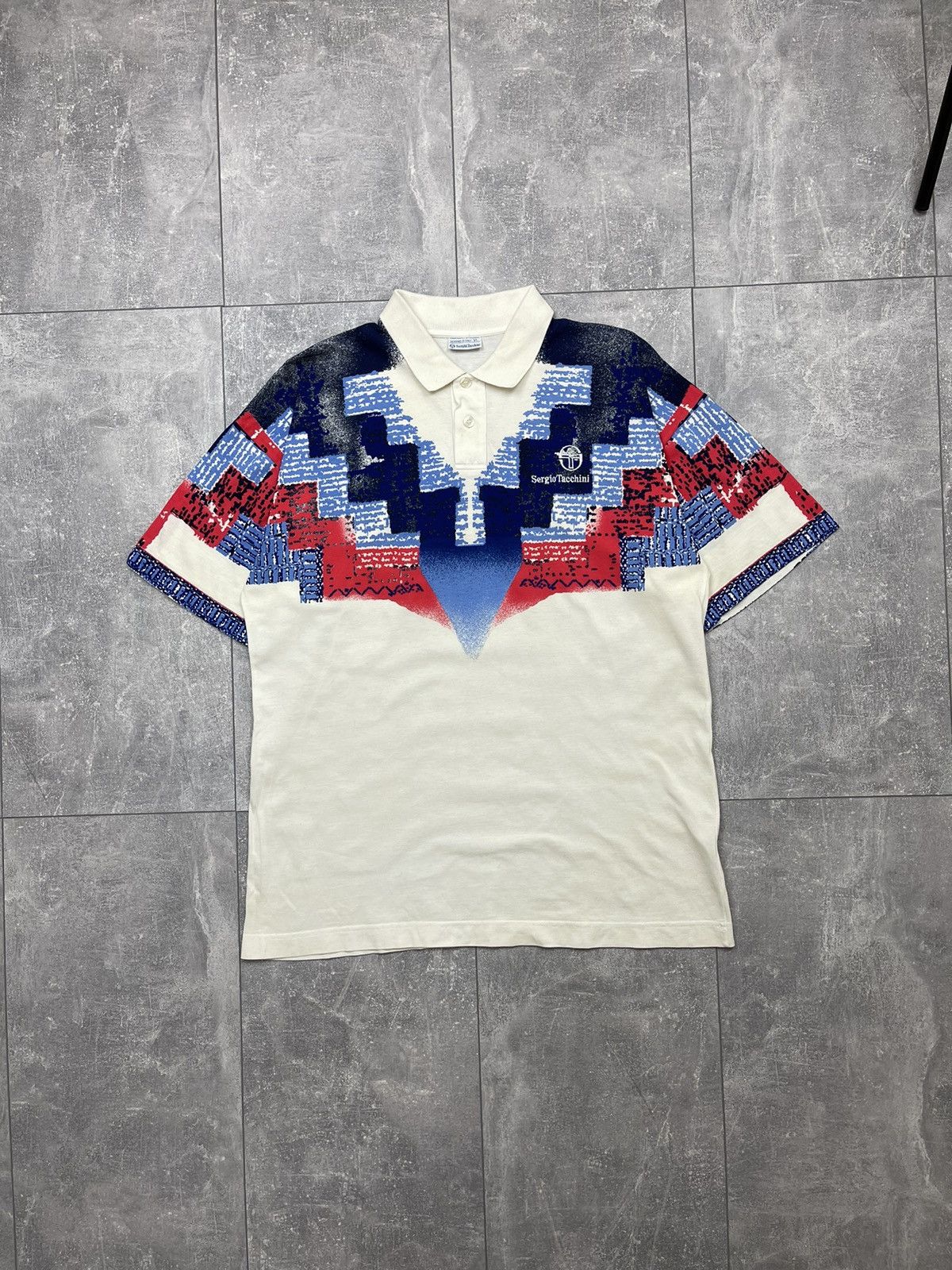 ウェア 90s sergio tacchini sampras polo shirt L Vintage 90s Sergio Tacchini Pete Sampras Tennis Polo Shirt