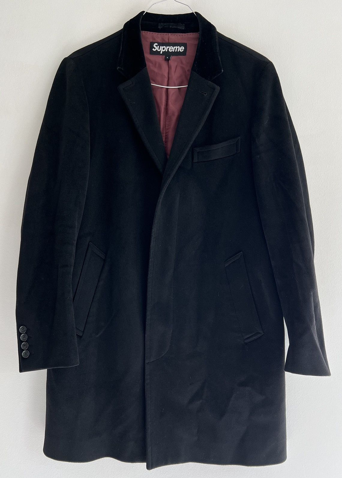 image of Loro Piana Wool Overcoat Black Fw12, Men's (Size Large)