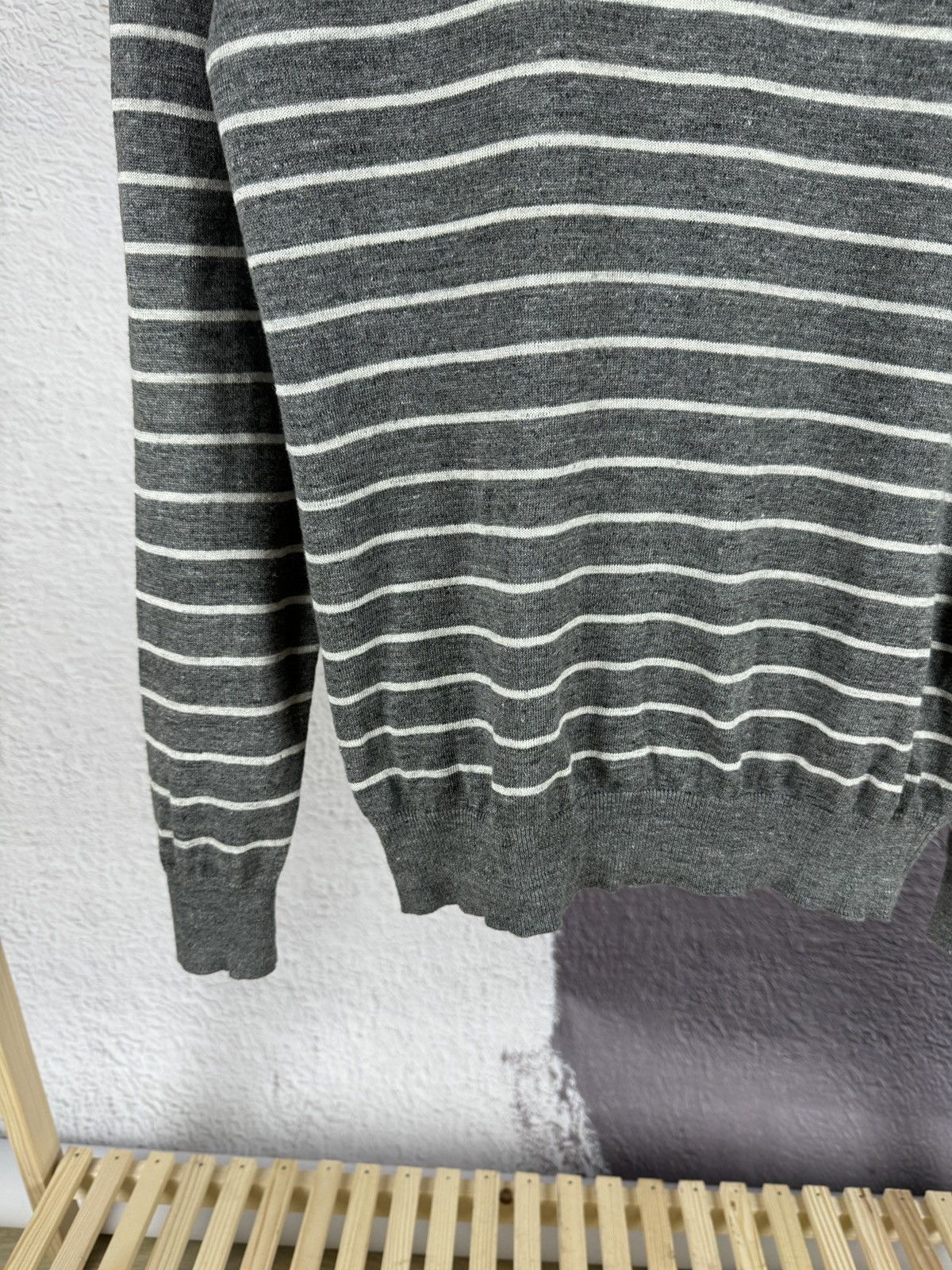 Suitsupply Suitsupply Linen cotton striped grey sweater size S Size US S / EU 44-46 / 1 - 4 Thumbnail
