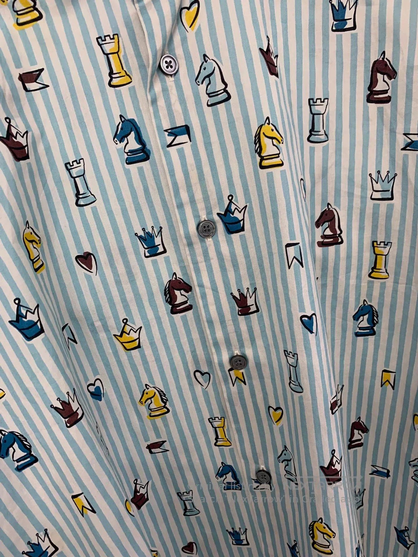 Hermes Hermes Blue Striped Horse Print Shirt. Size US M / EU 48-50 / 2 - 2 Thumbnail