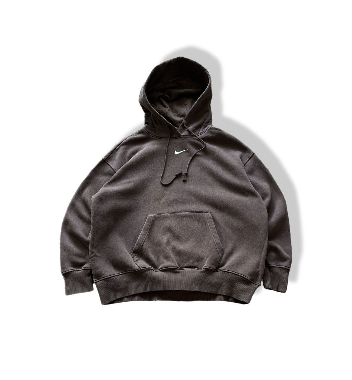 Nike Nike Brown Center Swoosh Hoodie Y2K Vintage Size US M / EU 48-50 / 2 - 1 Thumbnail