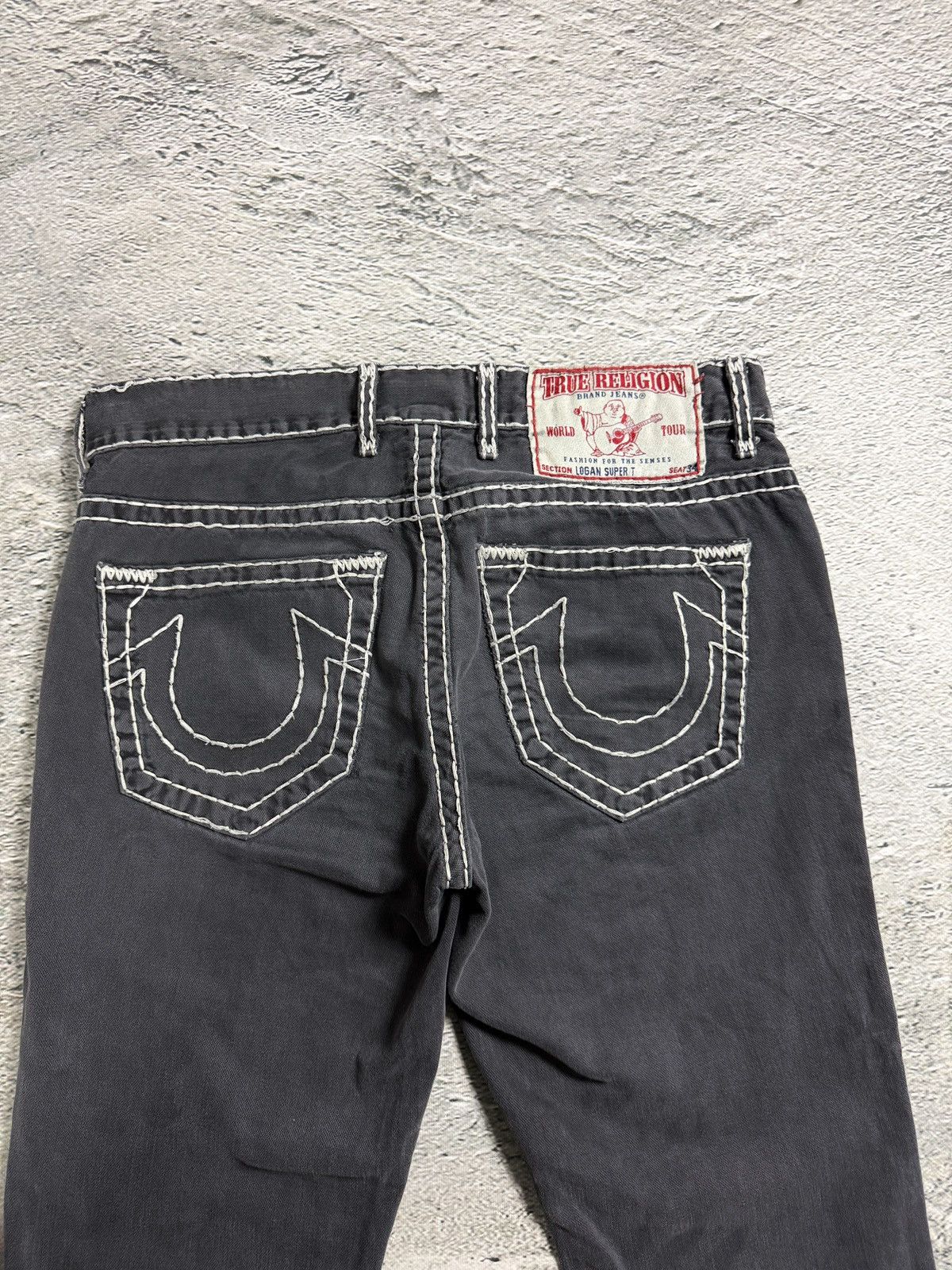 True Religion True Religion black jeans white thick stitching Y2K Logan Size US 36 / EU 52 - 2 Thumbnail