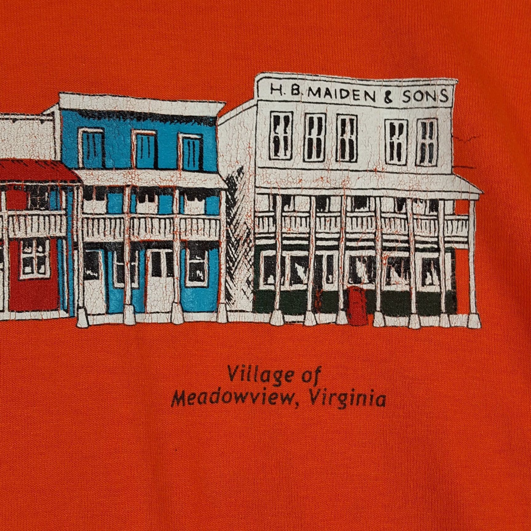 Gildan Vintage 90s Meadowview Virginia Village T Shirt Mens XL Travel VA Town Orange Cotton Embroidered Logo Gildan Size US XL / EU 56 / 4 - 5 Thumbnail
