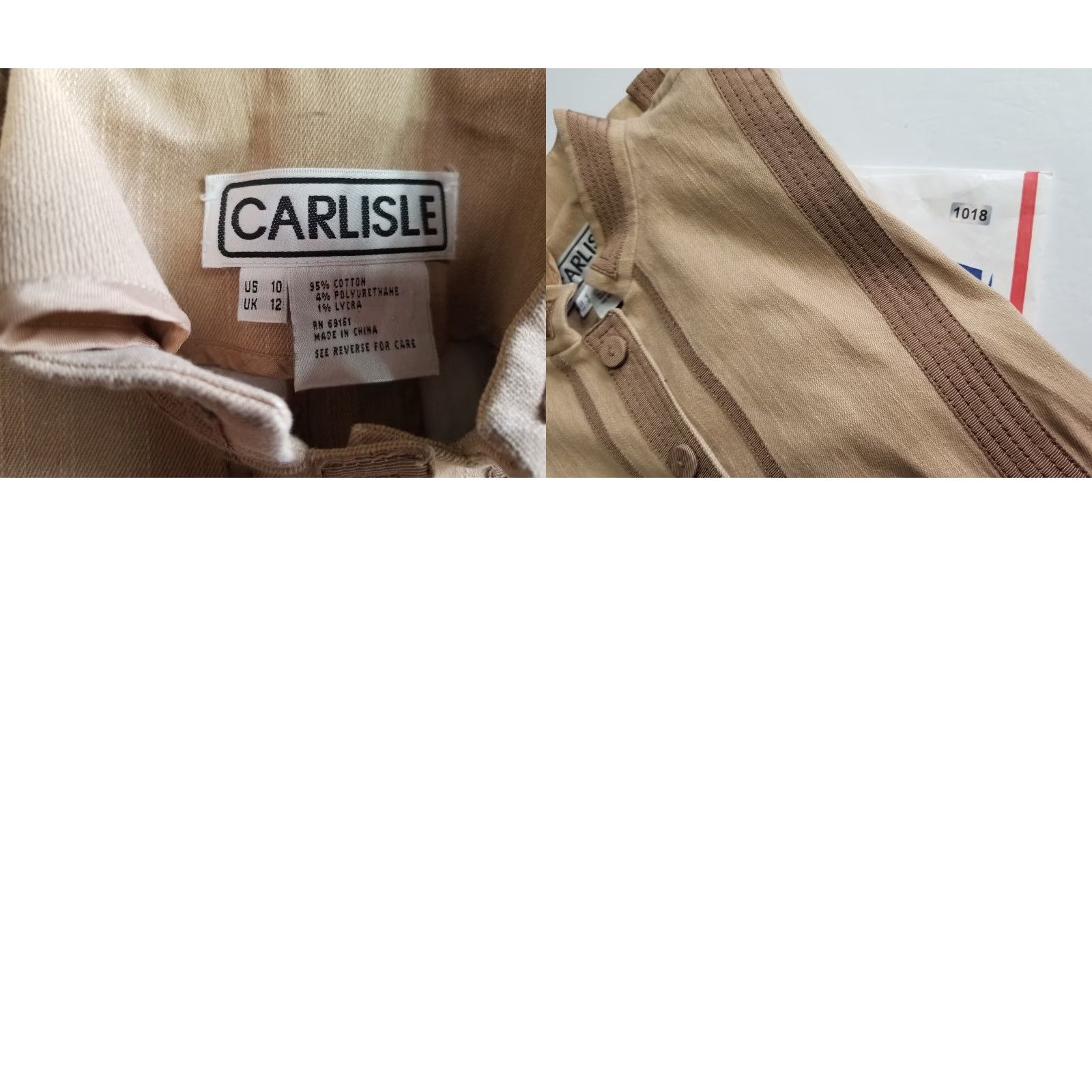 Vintage Carlisle Jacket Beige Button-Up Blazer Pockets Size 10 Size L / US 10 / IT 46 - 6 Thumbnail