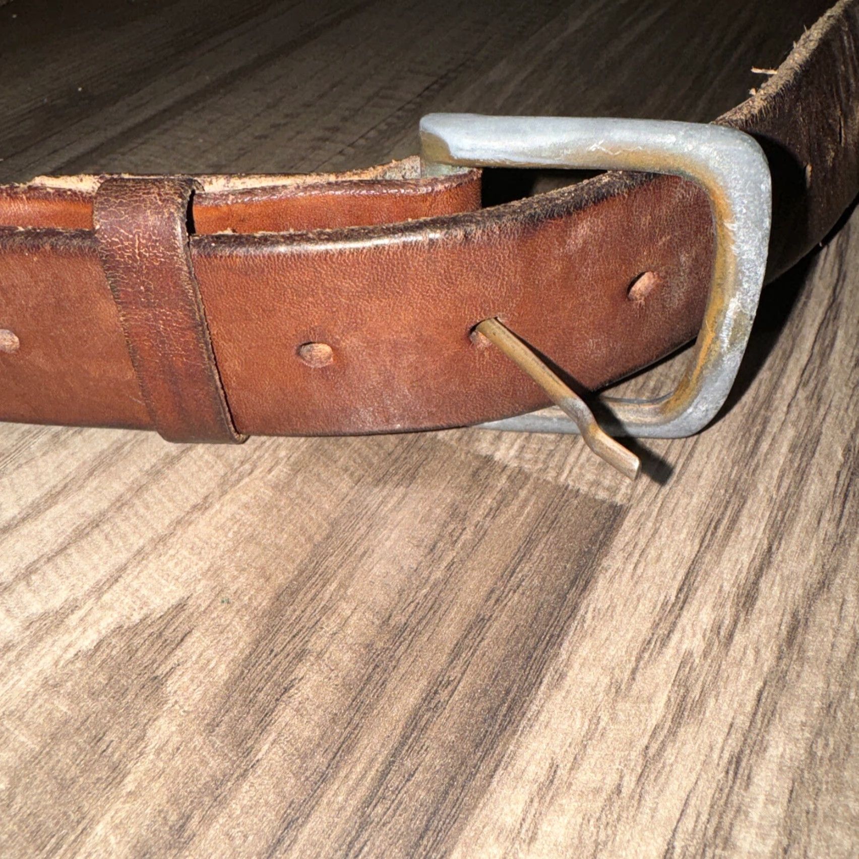 Vintage VINTAGE Brown Leather Belt Men 44 Belt Brown Western Classic USA Leather Mens Size 44 - 2 Thumbnail
