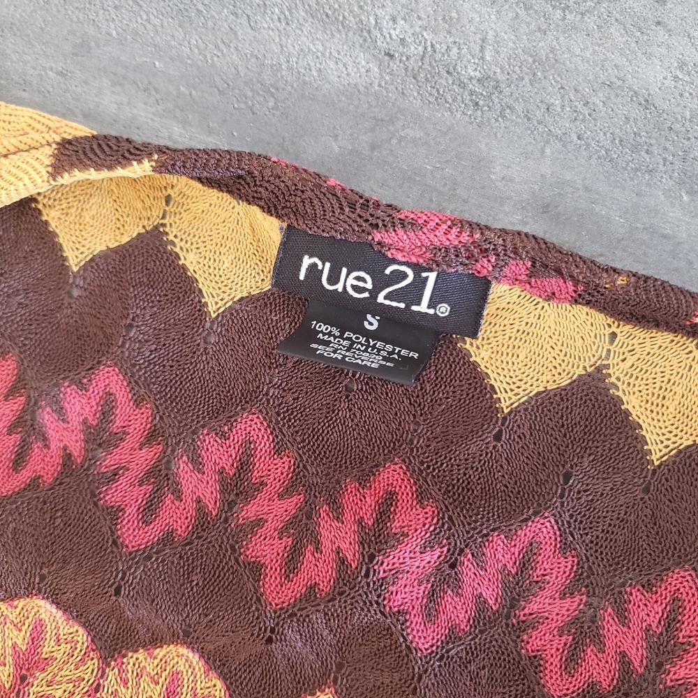 rue21 Chocolate Mustard Rue21 Cropped Cardigan Long Sleeve Size S / US 4 / IT 40 - 3 Thumbnail