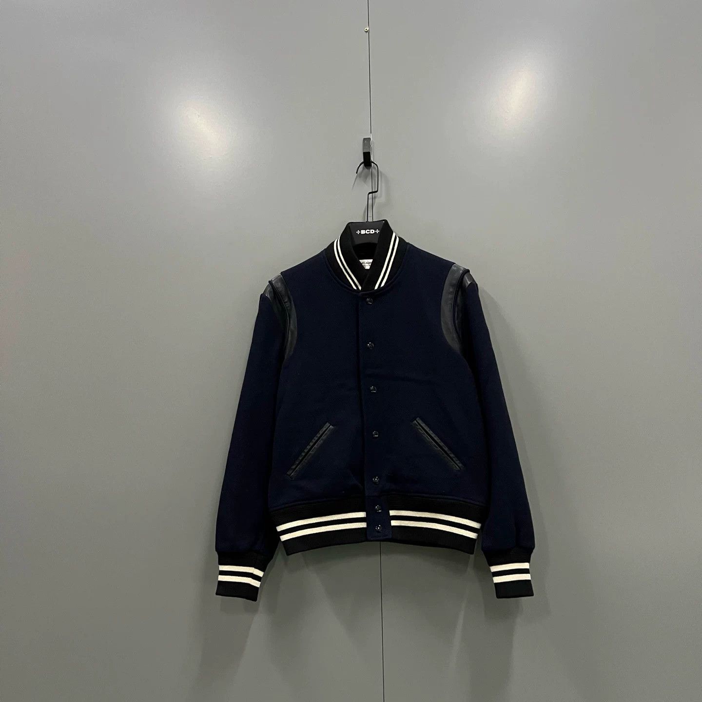 Saint Laurent Paris Saint Laurent Dark Blue Leather Patch Jacket Size US M / EU 48-50 / 2 - 1 Thumbnail