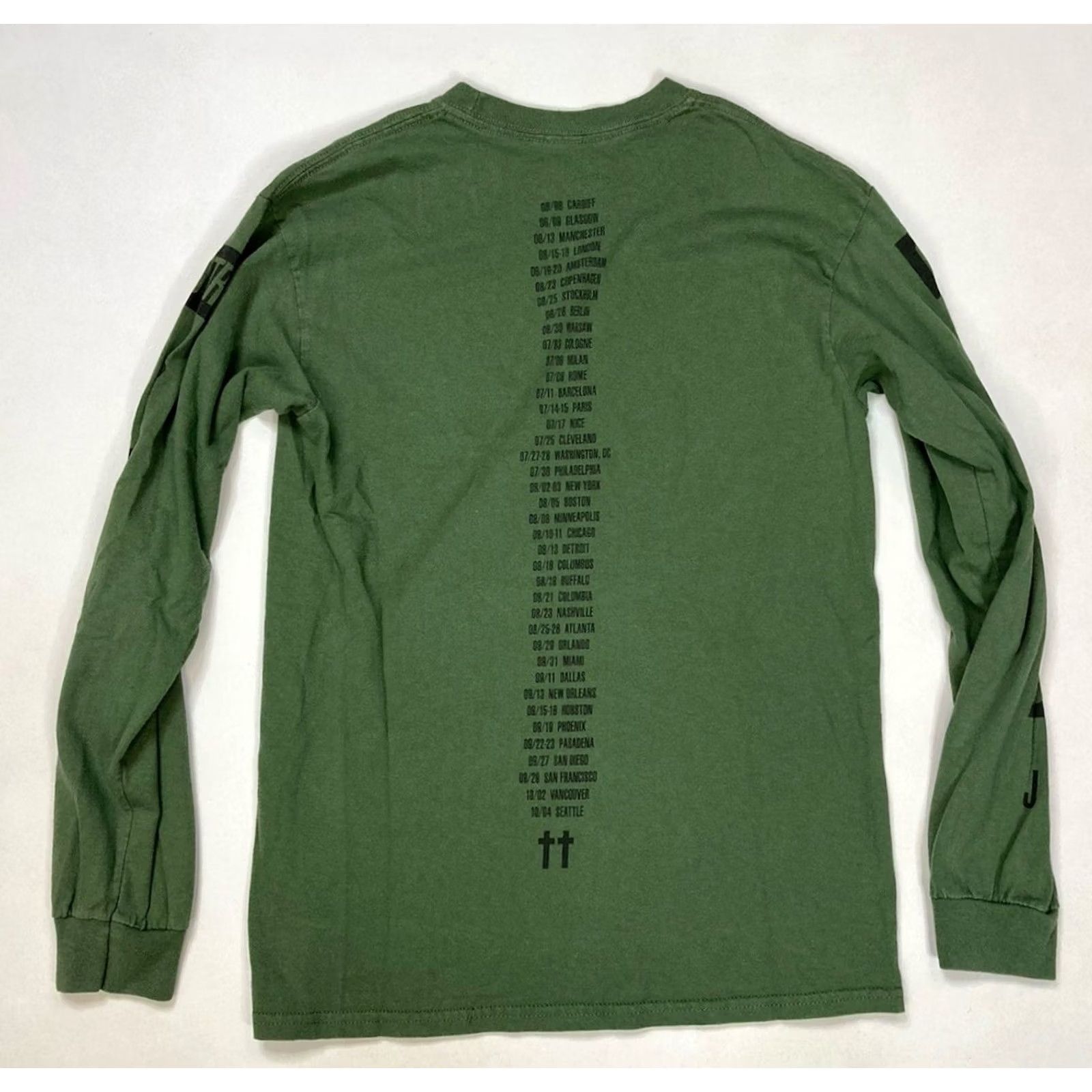 Vintage OTR II Beyonce Jay-Z Tour Graphic T-shirt Women Small Long Sleeve Crew Neck Pullover Green Cotton Casual/Party/Cocktail Travel Size S / US 4 / IT 40 - 2 Thumbnail