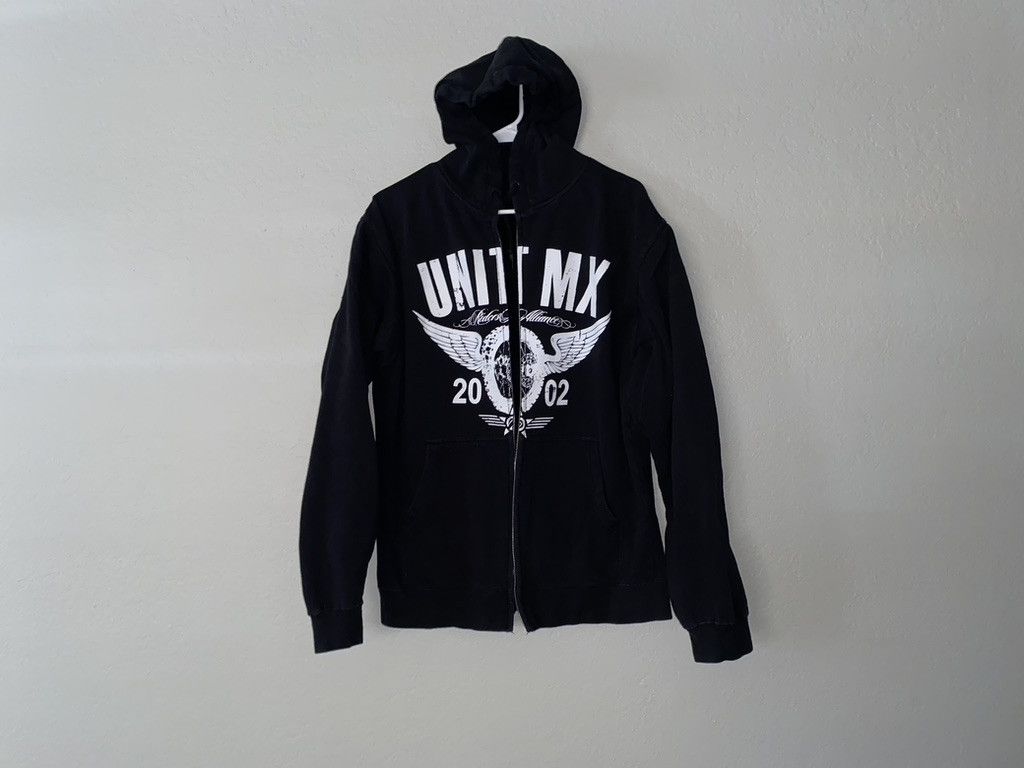 Vintage UNIT Mx Clothing brand Zip hoodie hoody vintage 2000s moto C Size US M / EU 48-50 / 2 - 1 Thumbnail