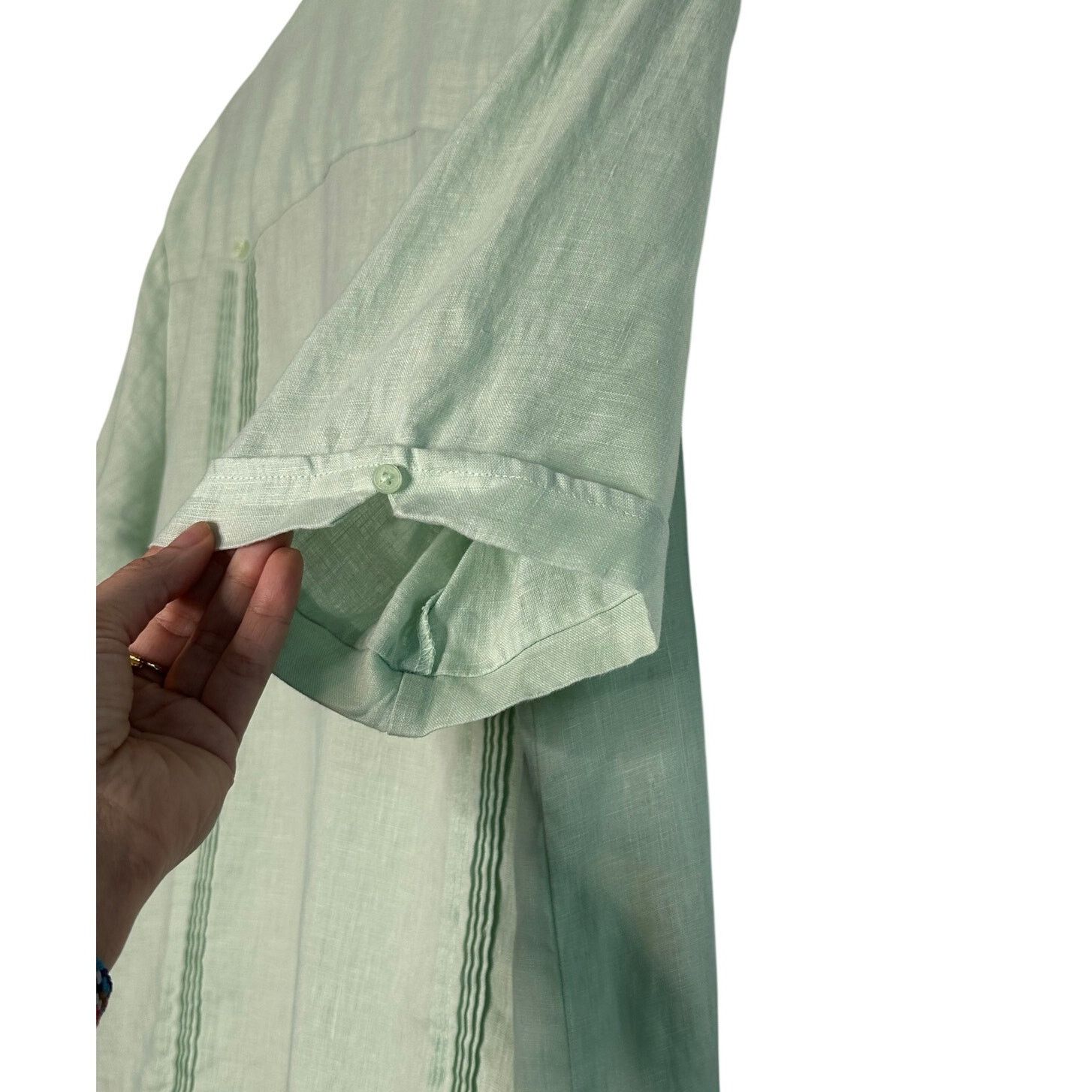 Cubavera Cubavera light green linen short sleeves shirt size medium Size US M / EU 48-50 / 2 - 9 Thumbnail