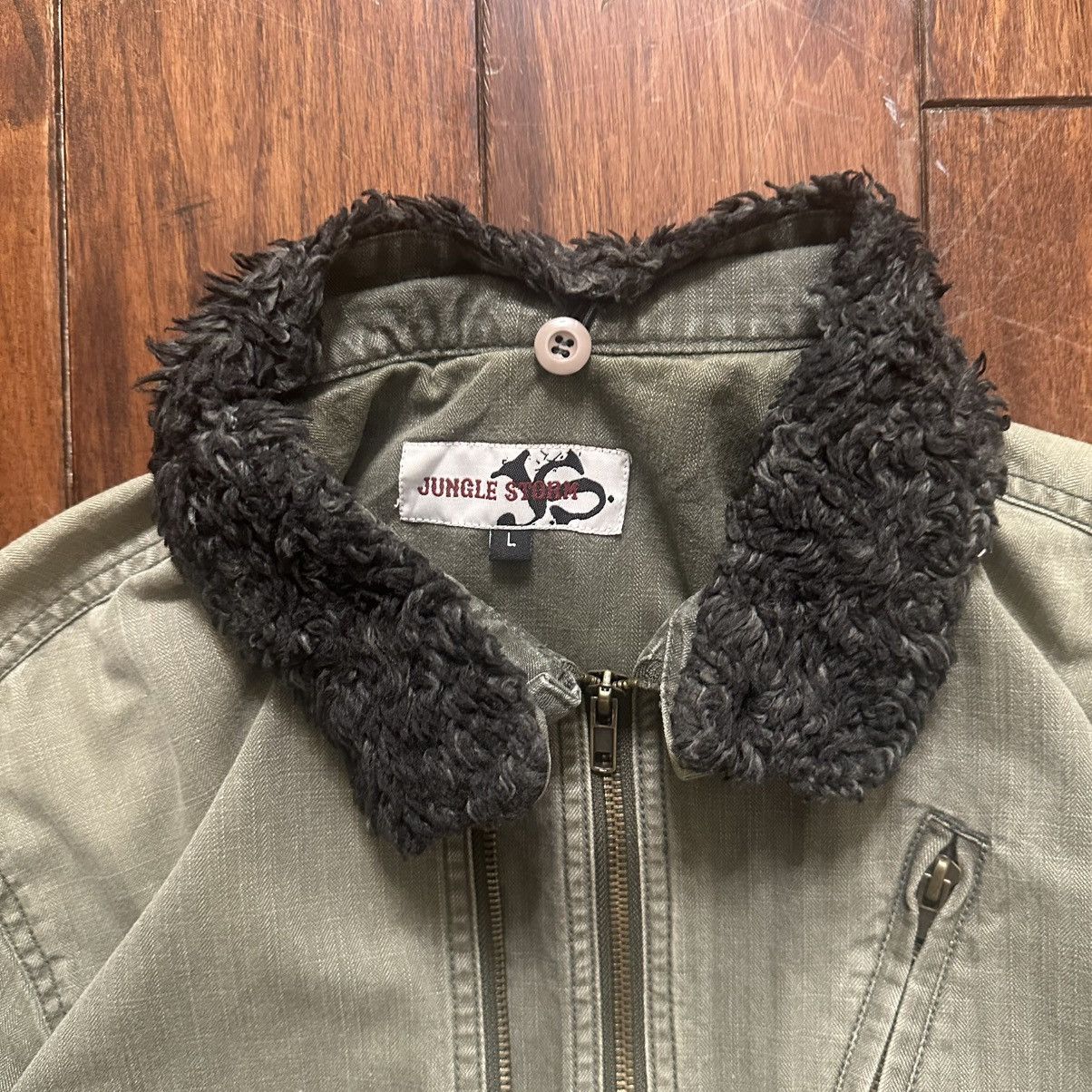 Japanese Brand × Vintage vintage jungle storm green fur lined hood jacket Size US S / EU 44-46 / 1 - 4 Thumbnail