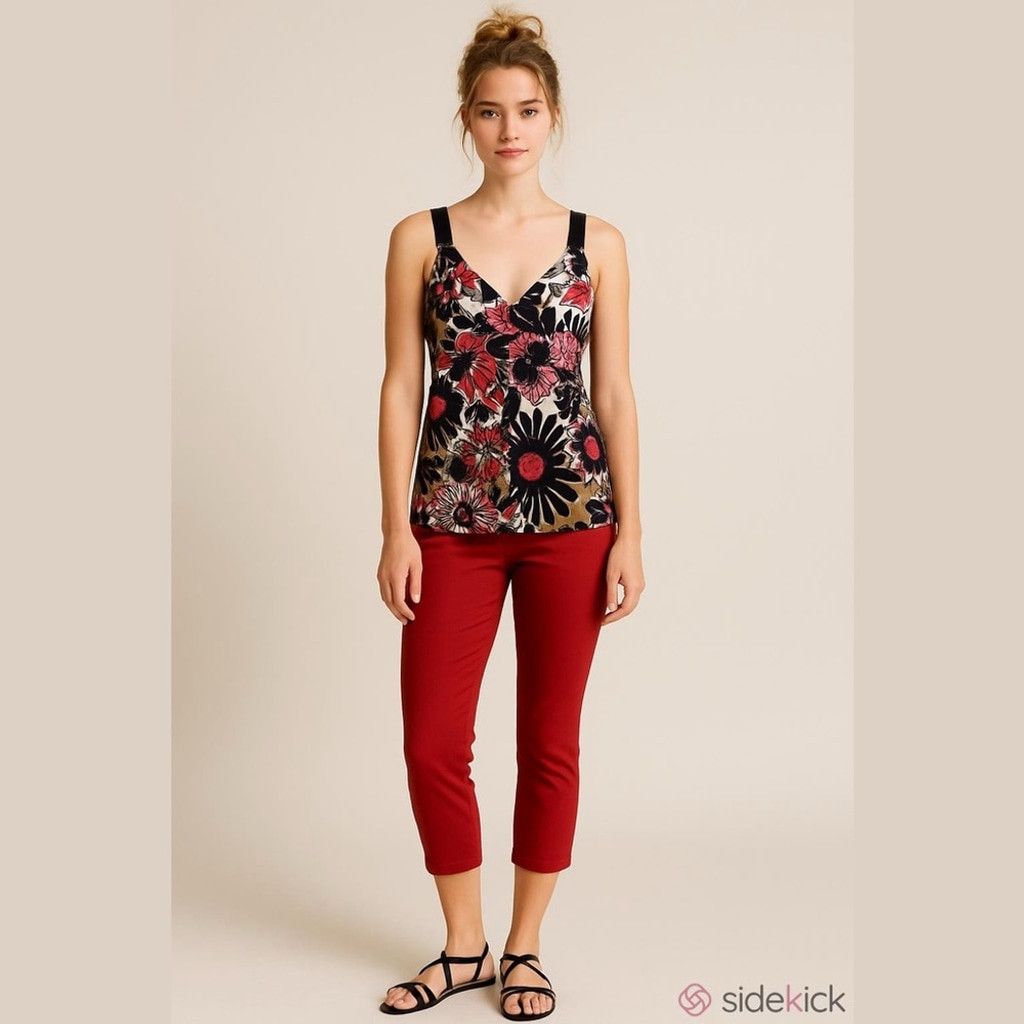 Vintage VINTAGE Claude Brown 60s 70s floral print tank top size 8 Size M / US 6-8 / IT 42-44 - 11 Thumbnail