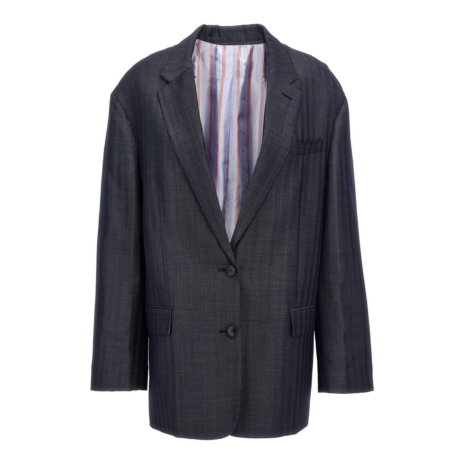 Etro ETRO Pegaso Single Breasted Blue Striped Wool Blazer New & A Size XS / US 0-2 / IT 36-38 - 1 Thumbnail