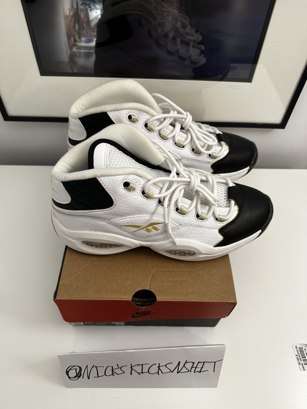 Reebok Reebok Question Mid Black Toe Size US 11.5 / EU 44-45 - 3 Thumbnail