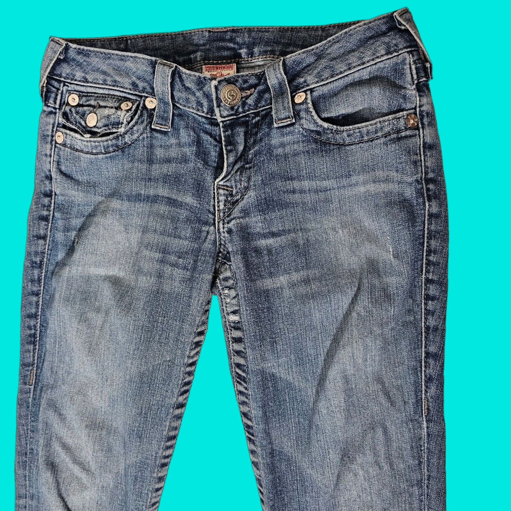 True Religion VINTAGE True Religion Jeans Woman Skinny Low Rise 27 Blue 5-Pocket Denim 33in Inseam Womens Jeans Size 27" / US 4 / IT 40 - 1 Thumbnail