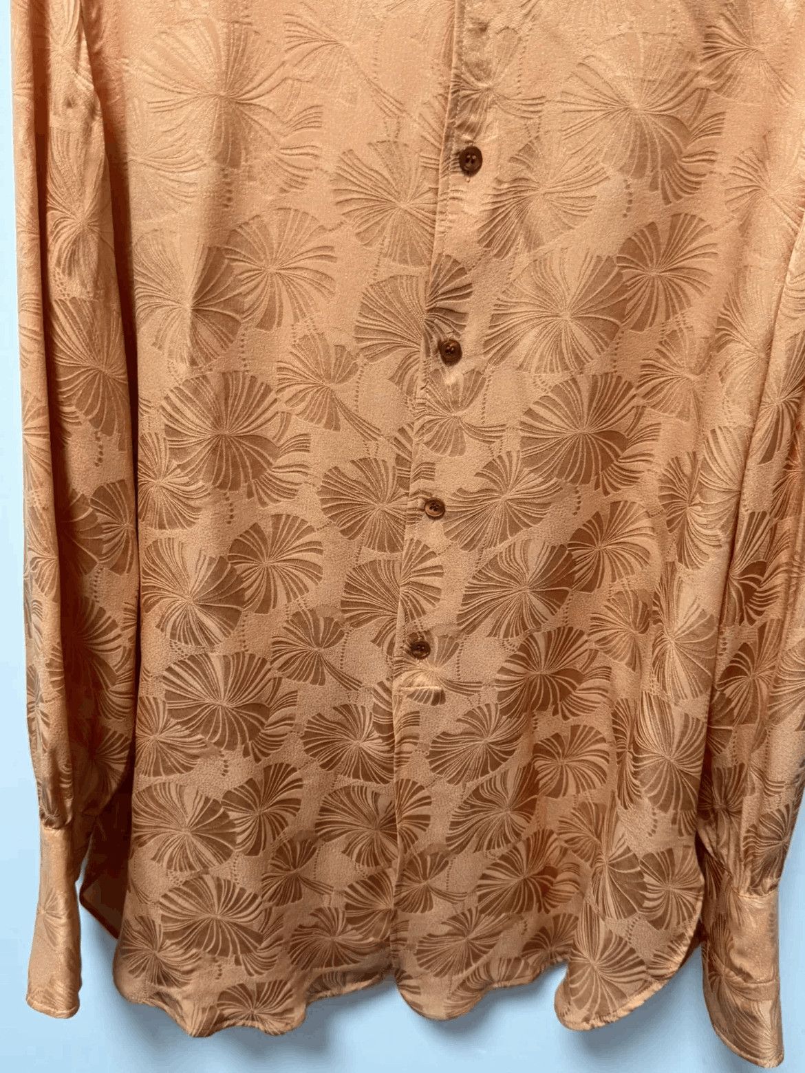 Sz 37 Saint Laurent Paris 20SS Flower Pattern Silk Shirt