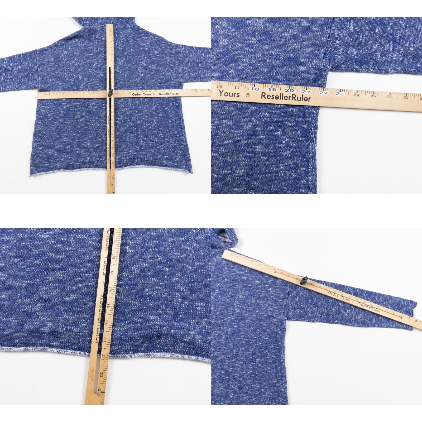 Eileen Fisher Eileen Fisher Women's Oversized Knit Hoodie XXS Blue Boxy Pullover Cotton Linen Size XXS / US 00 / IT 34 - 8 Thumbnail
