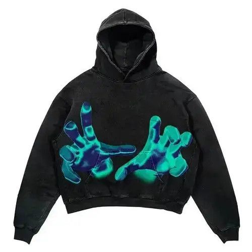 Japanese Brand × Vintage Oversized Palm Fancy Print Hoodie Size US L / EU 52-54 / 3 - 4 Thumbnail