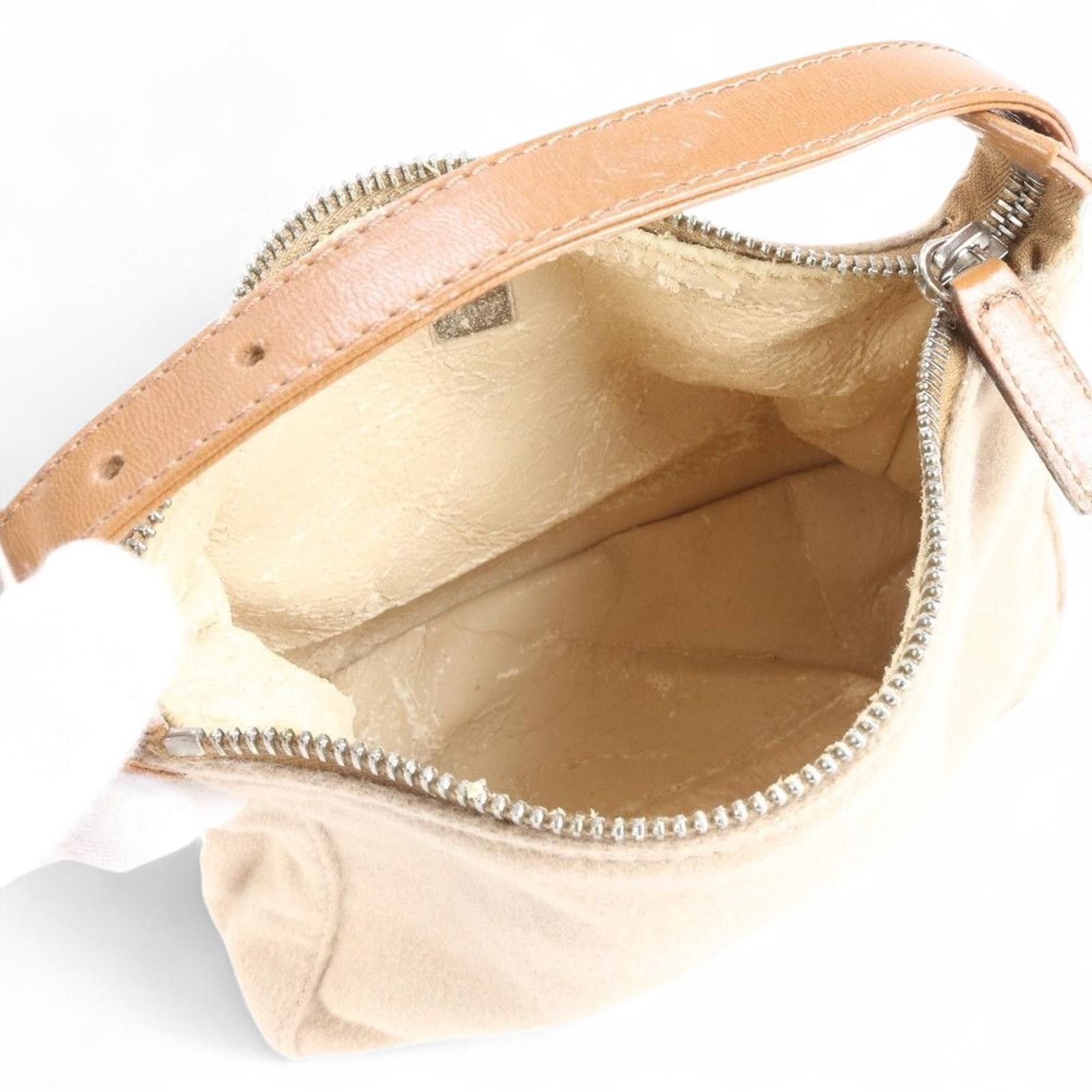 Fendi Fendi - Women's Beige Shoulder Bag with Leather Strap Size ONE SIZE - 4 Thumbnail