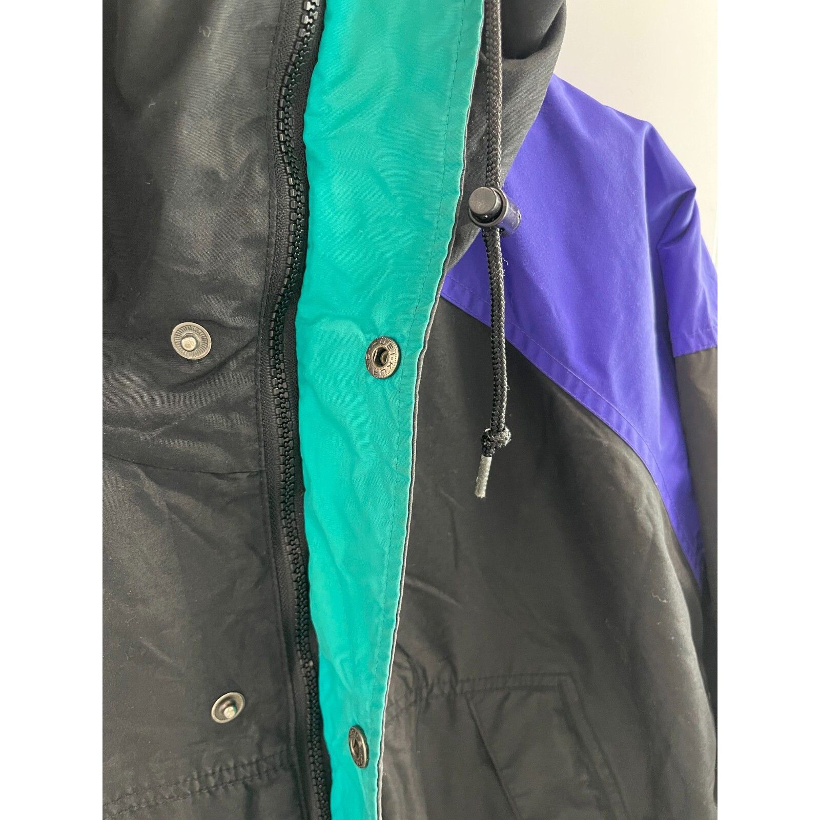 Columbia VTG 90S COLUMBIA SPORTSWEAR BLACK PURPLE BLUE LONG JACKET SZ Size US L / EU 52-54 / 3 - 7 Thumbnail