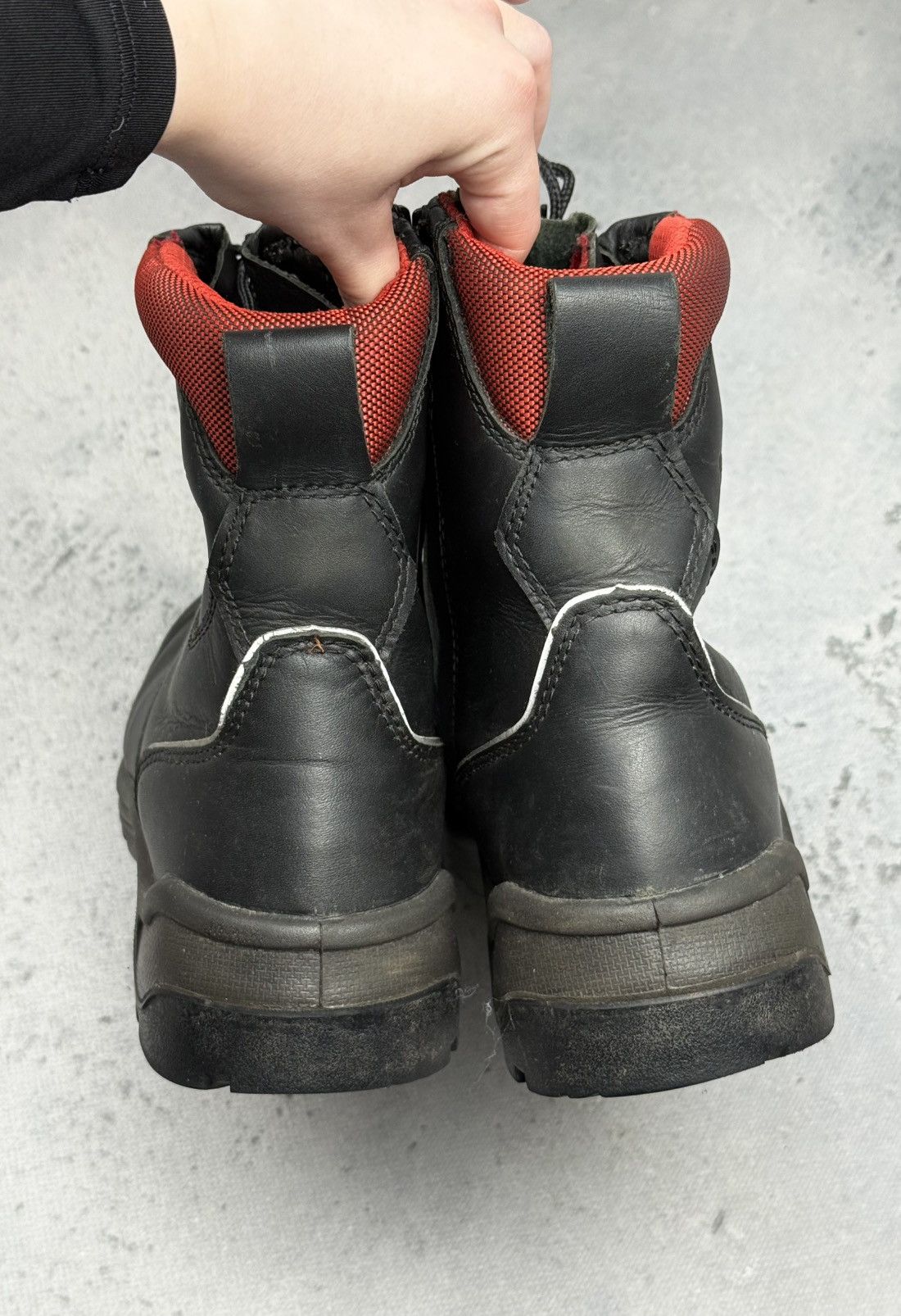Red Wing Red Wing Black Leather Work Boots With Red Mesh Collar Rare Size US 11 / EU 44 - 9 Thumbnail