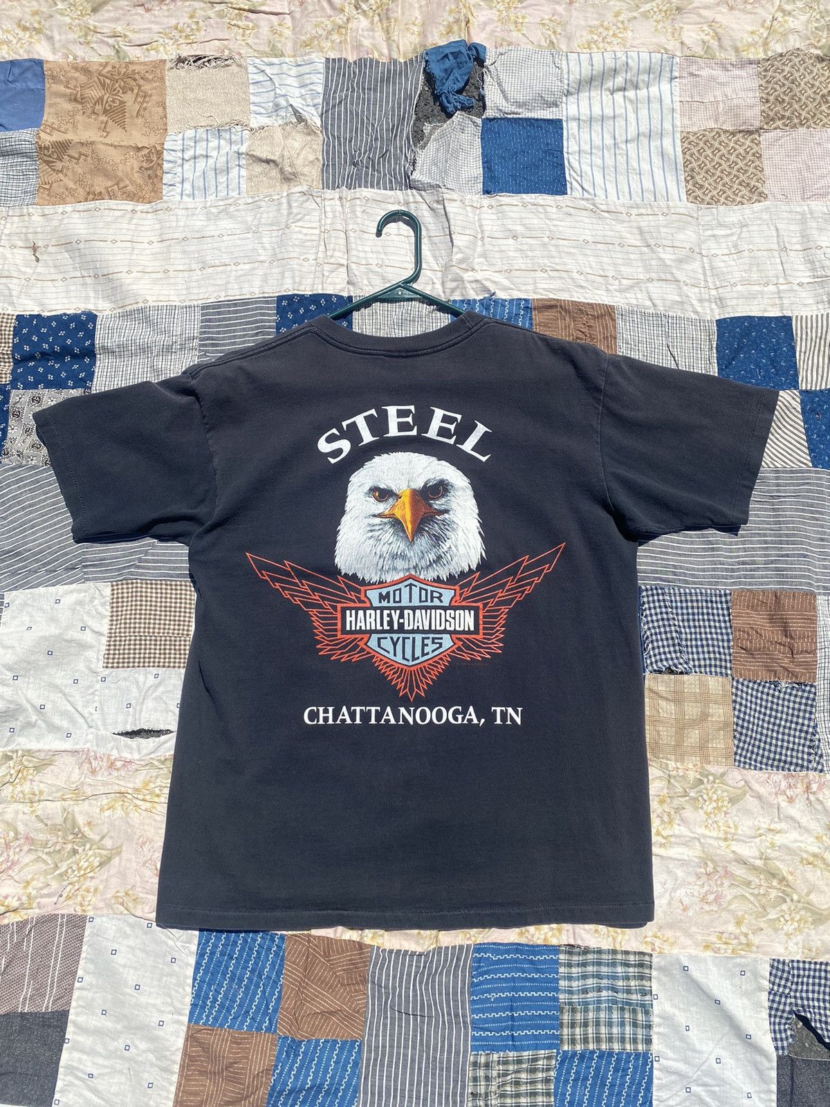 Harley Davidson Vintage 1992 Harley Davidson Milwaukee Big Eagle Faded Tee Size US L / EU 52-54 / 3 - 6 Thumbnail