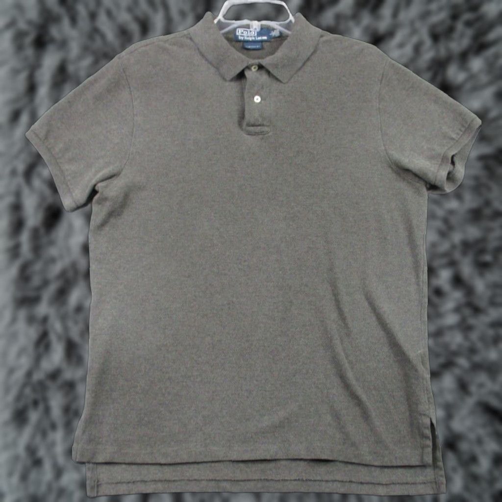 Polo Ralph Lauren Polo Ralph Lauren Polo Shirt Large Mens Custom Fit Gray Short Sleeve Cotton Size US L / EU 52-54 / 3 - 1 Thumbnail