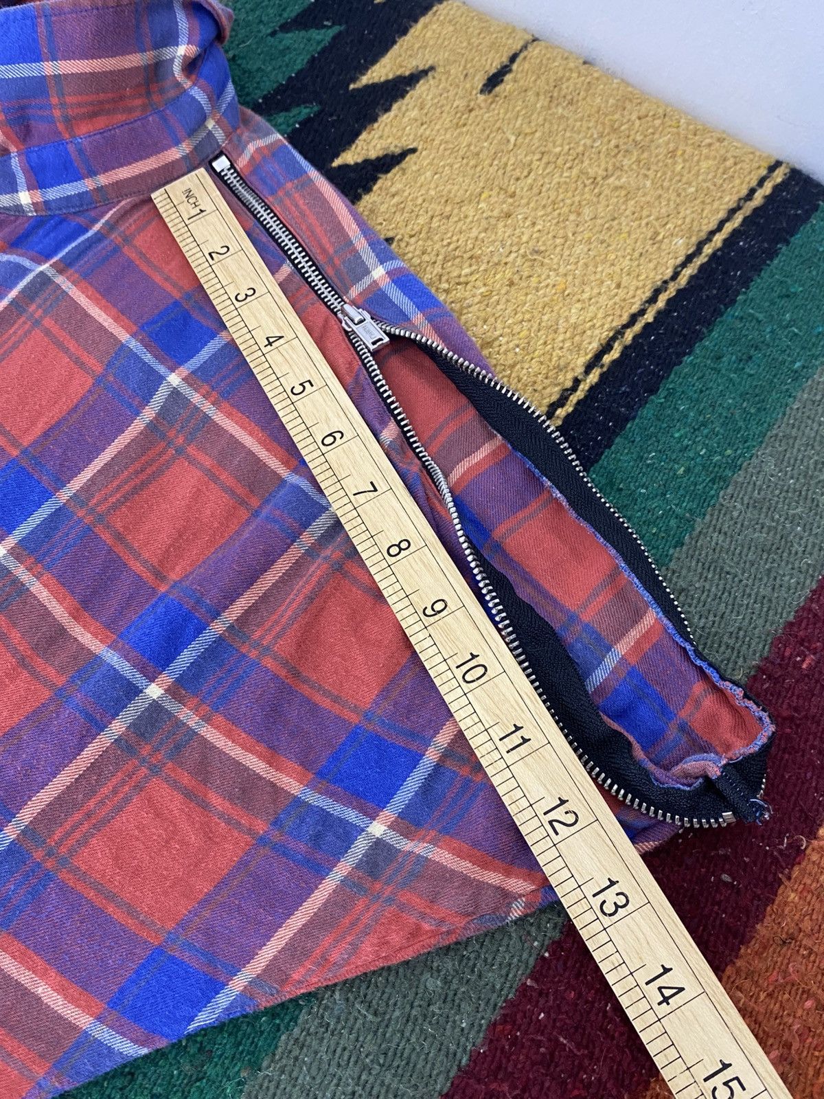 R13 R13 SS15 Zip Sleeve Plaid Flannel Shirt Italy Deconstructed Size US S / EU 44-46 / 1 - 5 Thumbnail