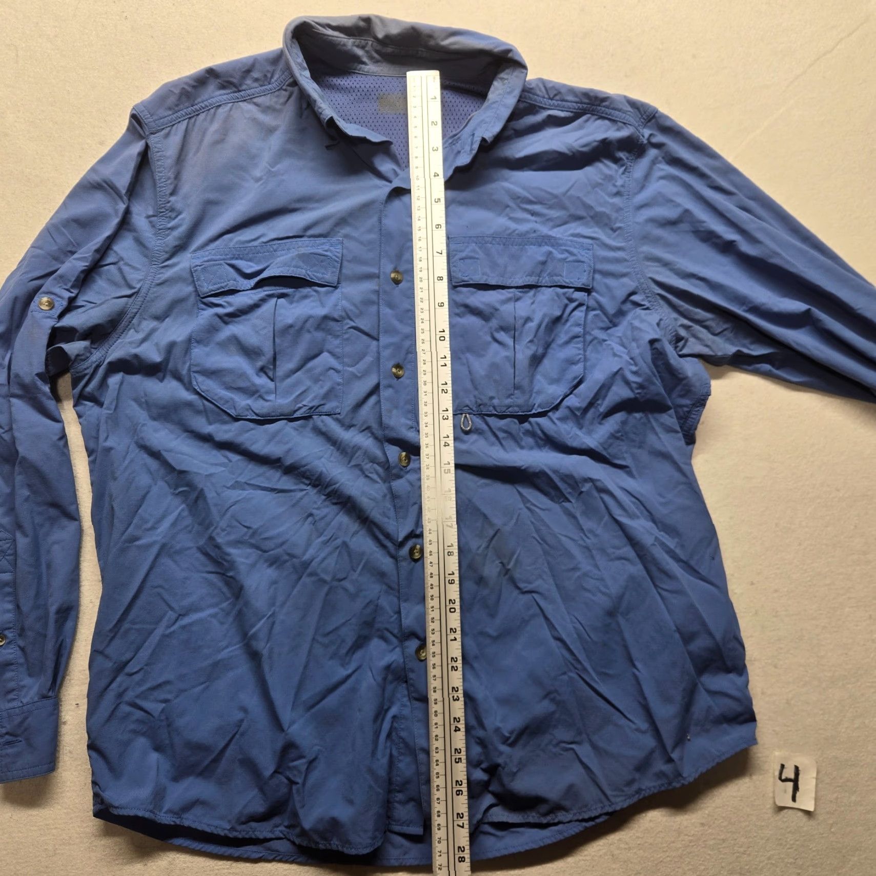Vintage Sportswear Shirt Fishing Solid Blue Long Sleeve Button-Up Adult Men's XL Size US XL / EU 56 / 4 - 5 Thumbnail