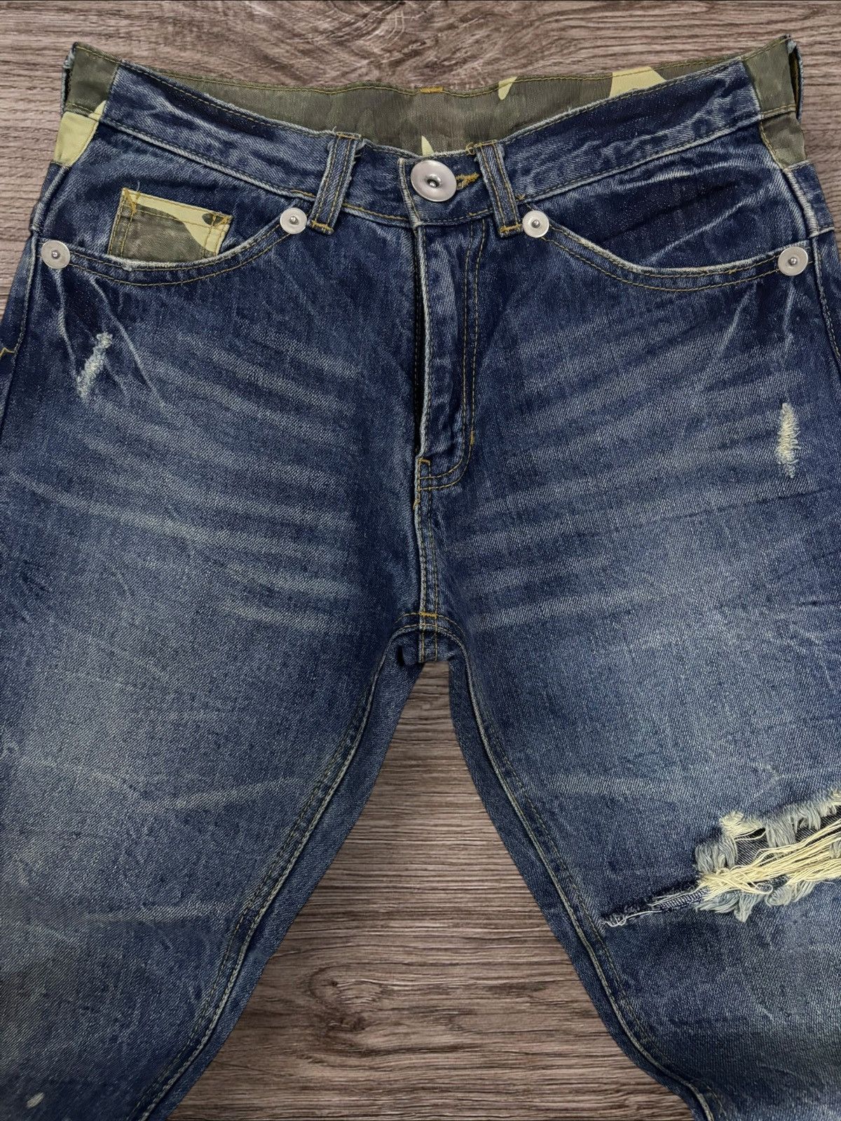 Jun Takahashi Japan Camo Undercover Inspired Grunge Ripped Jeans Size US 30 / EU 46 - 4 Thumbnail