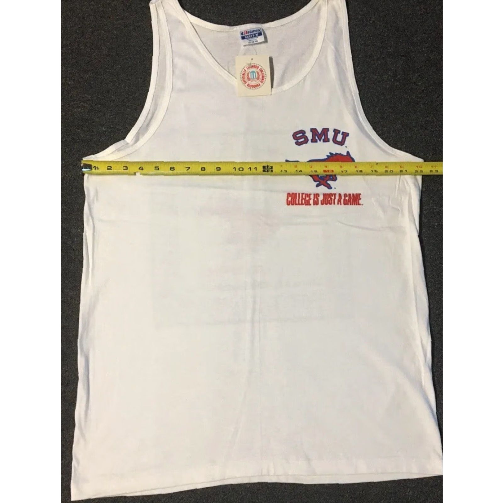 Vintage VINTAGE SMU 90s Bored Of Education Monopoly Tank Top XL White Single Stitch Shirt Mens University College Humor Theme Graphic Tee Size US XL / EU 56 / 4 - 6 Thumbnail