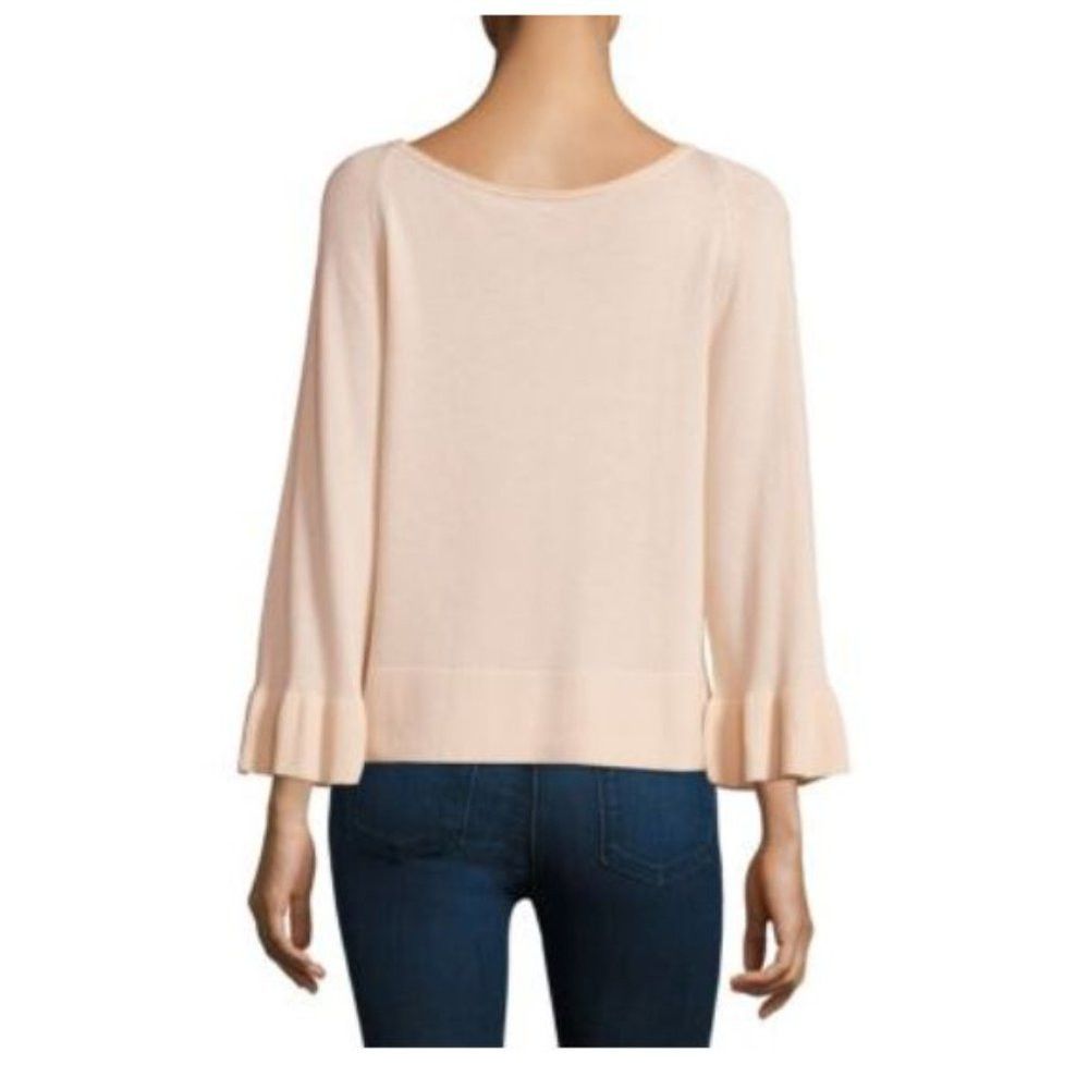 Splendid NWT New $128 Splendid Cashmere Blend Ruffle Sleeve Pullover Size L / US 10 / IT 46 - 2 Thumbnail