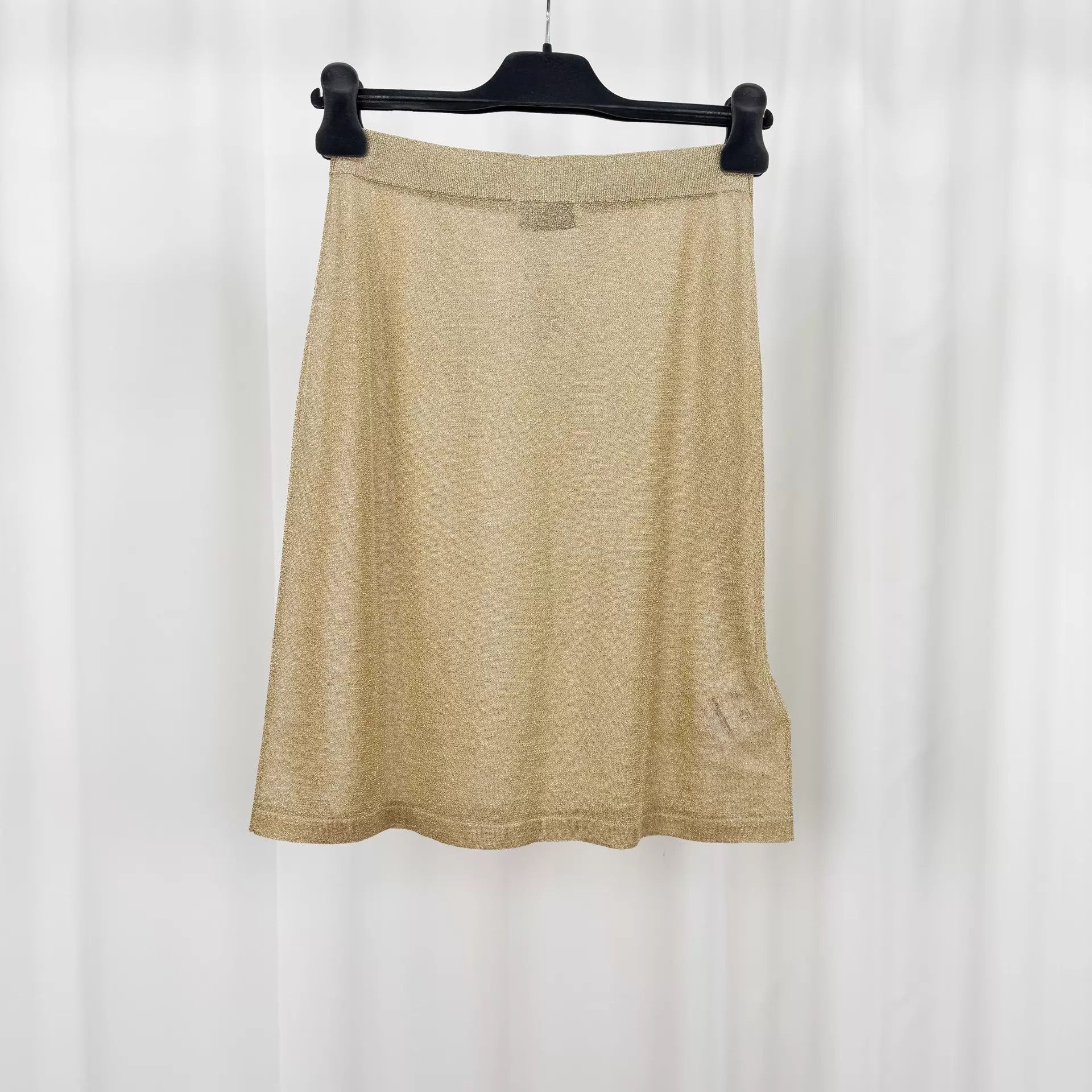 Miu Miu MIU MIU women's Embroidered Logo Gold Thread Skirt 40 99 New Size 27" / US 4 / IT 40 - 2 Thumbnail