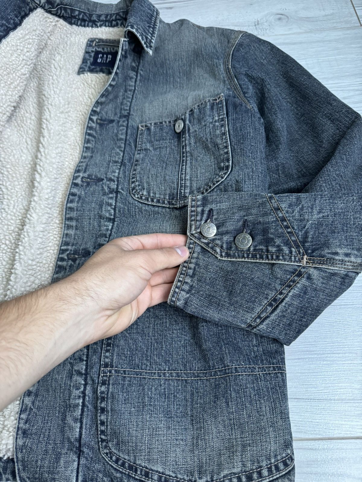 Gap × Vintage Vintage Gap denim Sherpa Jacket Size US M / EU 48-50 / 2 - 5 Thumbnail