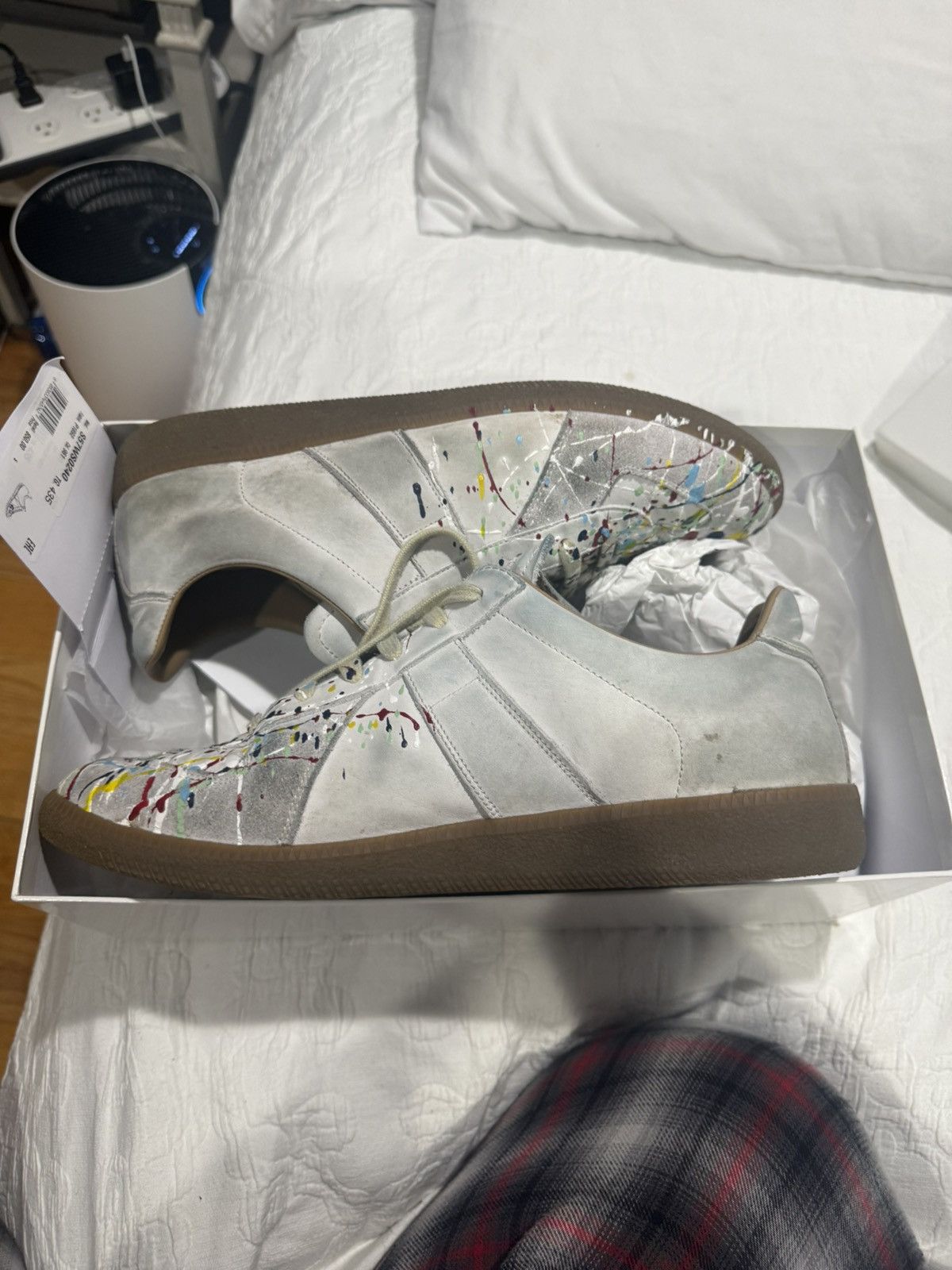 Maison Margiela Maison Margiela Paint Splatter White Size US 10.5 / EU 43-44 - 2 Thumbnail