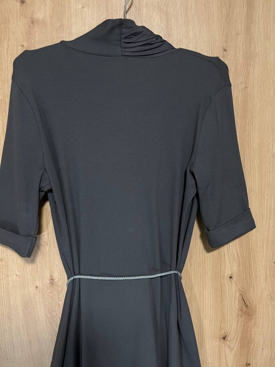 Brunello Cucinelli Brunello Cucinelli Gray Cotton Short Sleeve Top Midi Dress Size L / US 10 / IT 46 - 6 Thumbnail