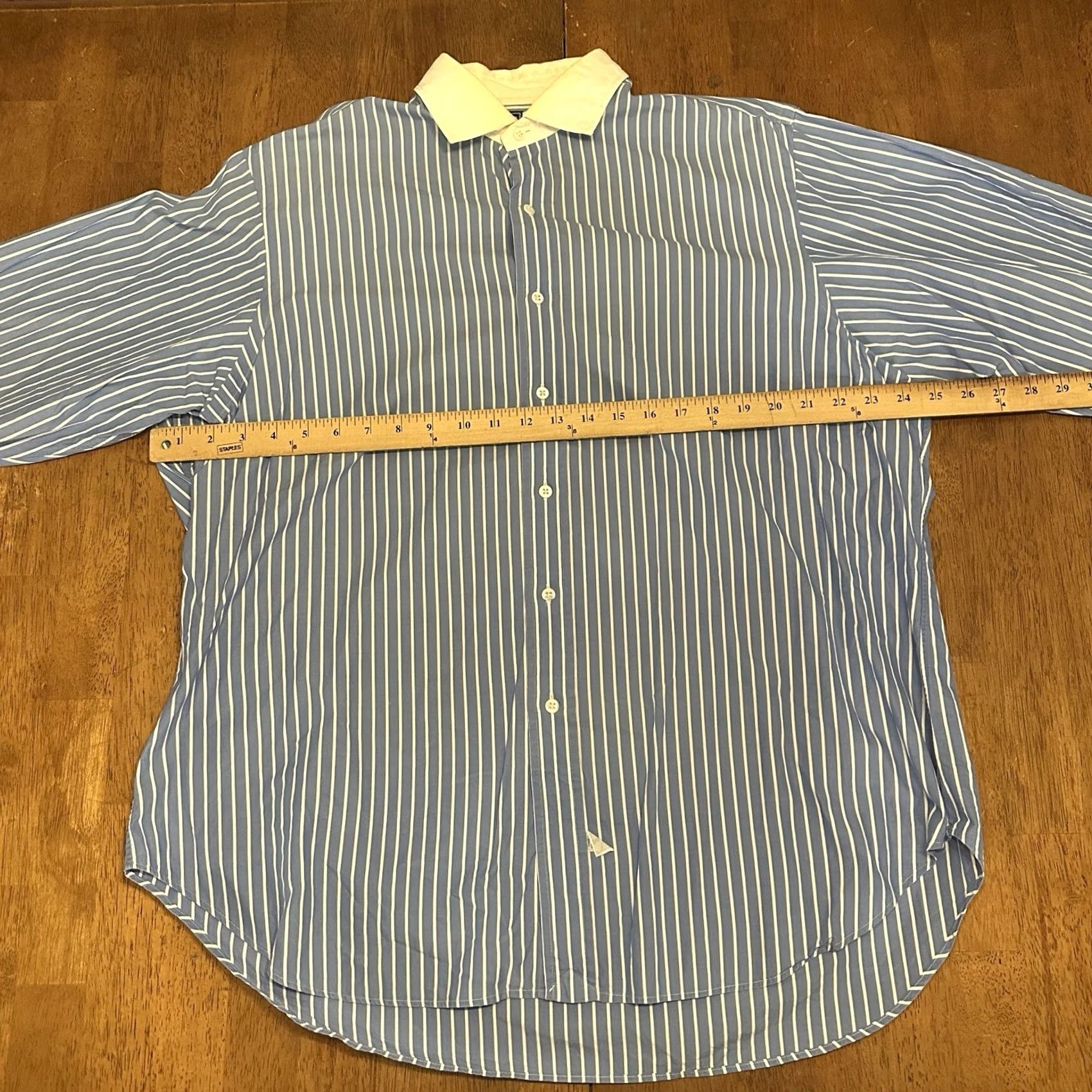 Ralph Lauren VINTAGE Ralph Lauren Blue Striped Button-Down Shirt Men’s XL Y2K Size US XL / EU 56 / 4 - 6 Thumbnail