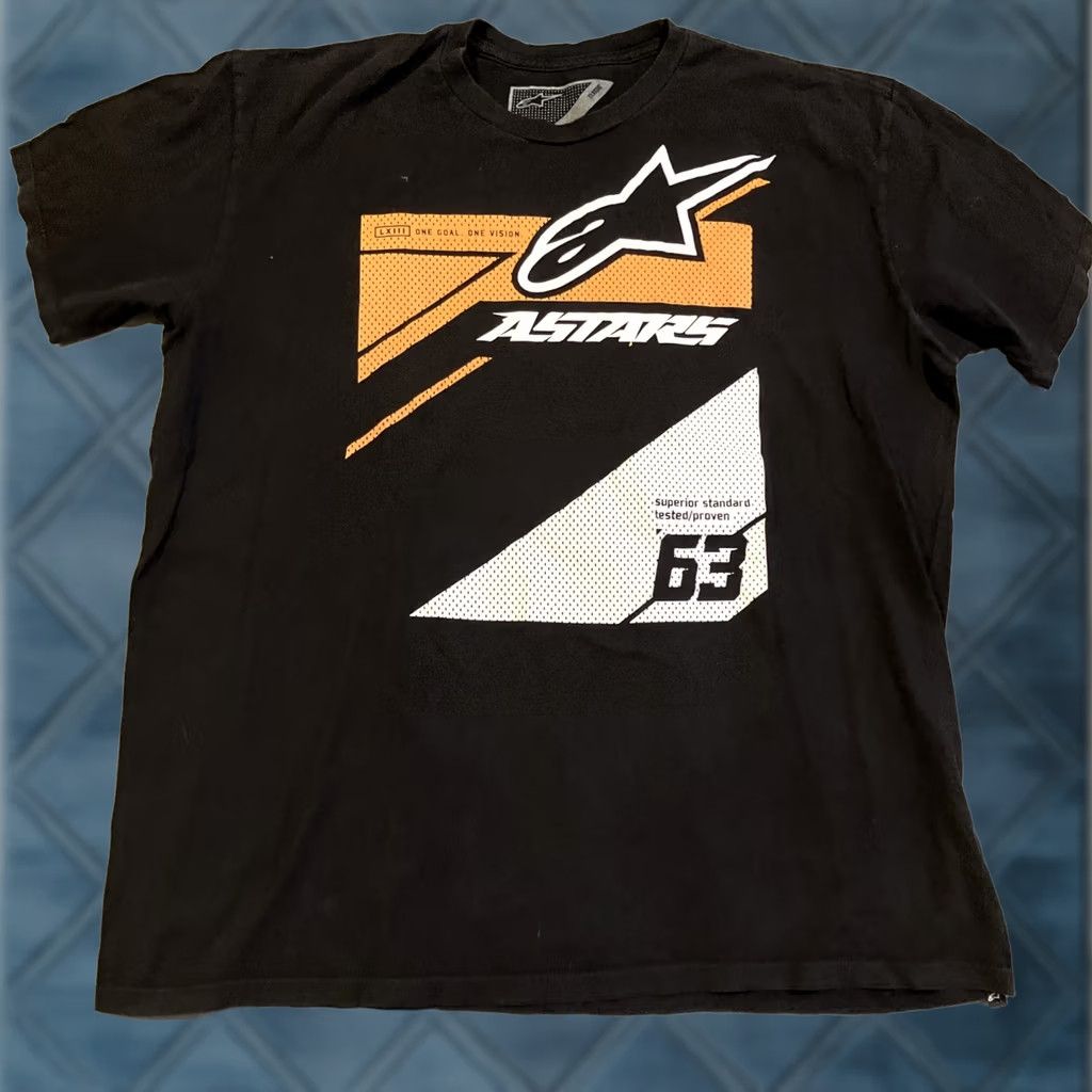 Alpinestars VINTAGE Alpinestars Shirt Mens XL Black WOW ASTARS Graphic Logo Short Sleeve Size US XL / EU 56 / 4 - 1 Thumbnail