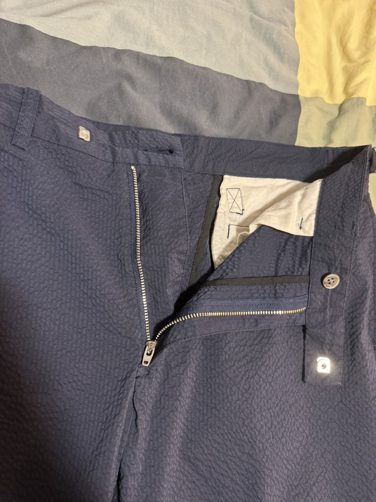 Beams Plus Beans Plus Blue/Navy Seersucker Pants (22S-BP240) Size US 31 - 8 Thumbnail
