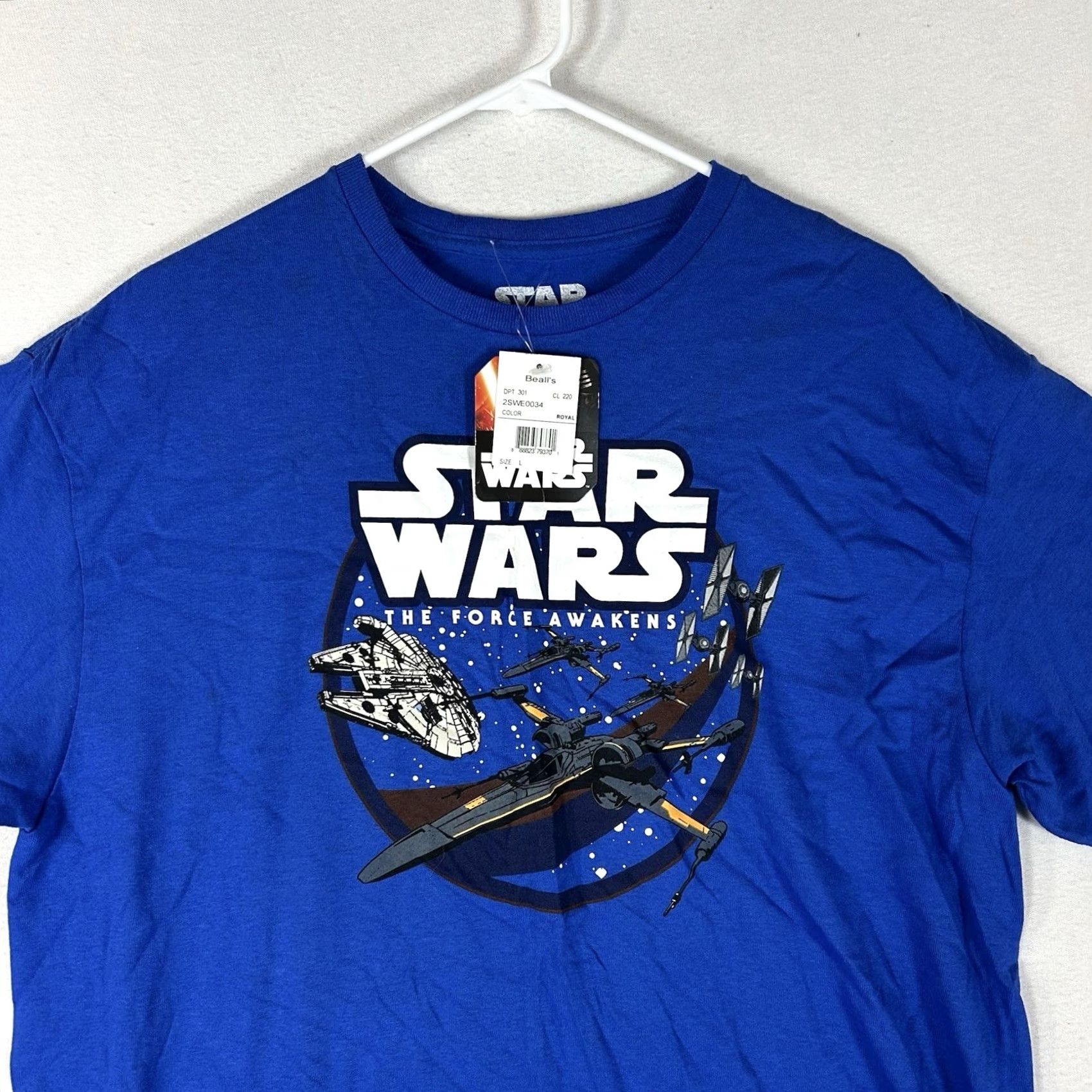 Disney VINTAGE Star Wars The Force Awakens Galaxy T-Shirt Mens L Blue Graphic Print NWT Size US L / EU 52-54 / 3 - 2 Thumbnail