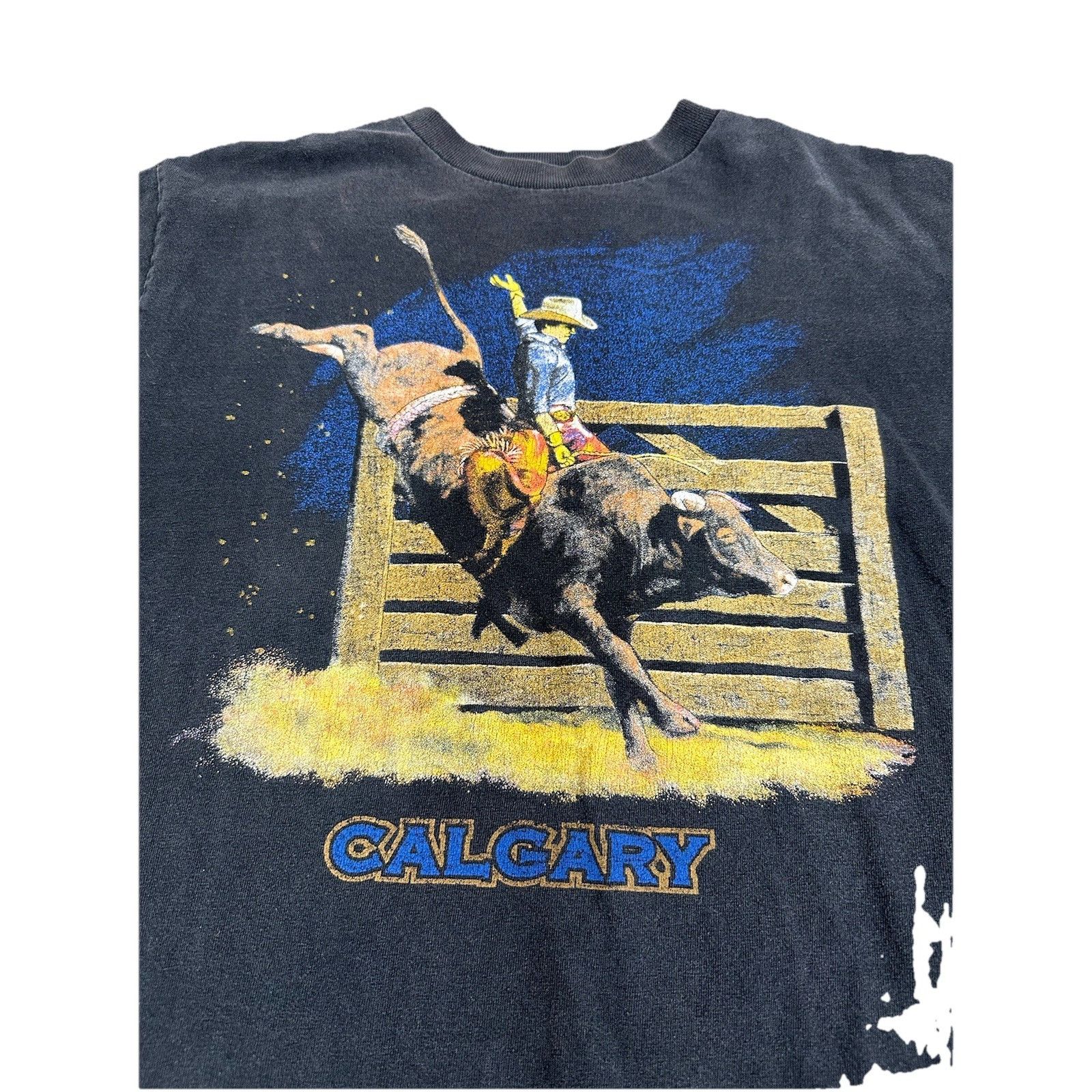 Vintage Vintage Calgary Stampede T-Shirt Horse Bull Riding Cowboy We Size US M / EU 48-50 / 2 - 2 Thumbnail