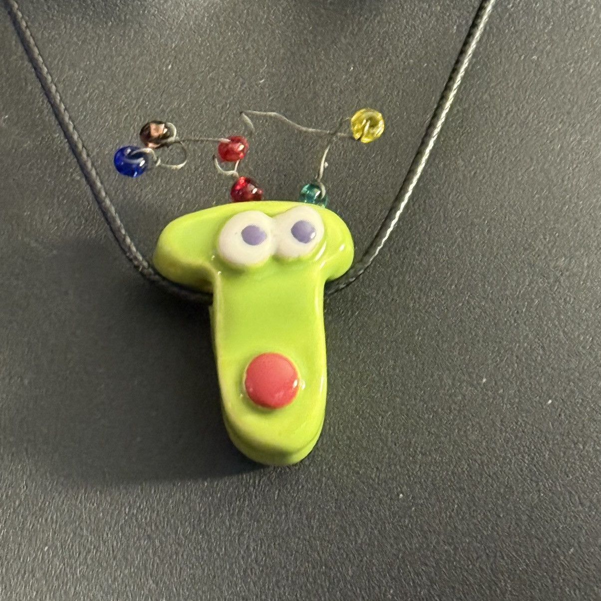 Other Handcrafted funky ceramic reindeer face pendant cord necklac Size ONE SIZE - 2 Thumbnail