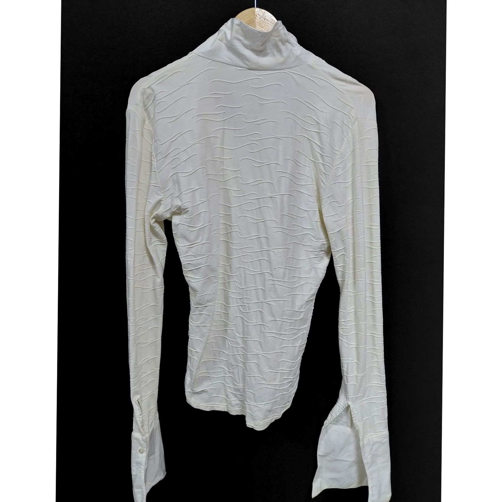 Vintage Rayure Paris Made in France Heather White Long Sleeve Top Textured Knit Size 42 Size M / US 6-8 / IT 42-44 - 2 Thumbnail