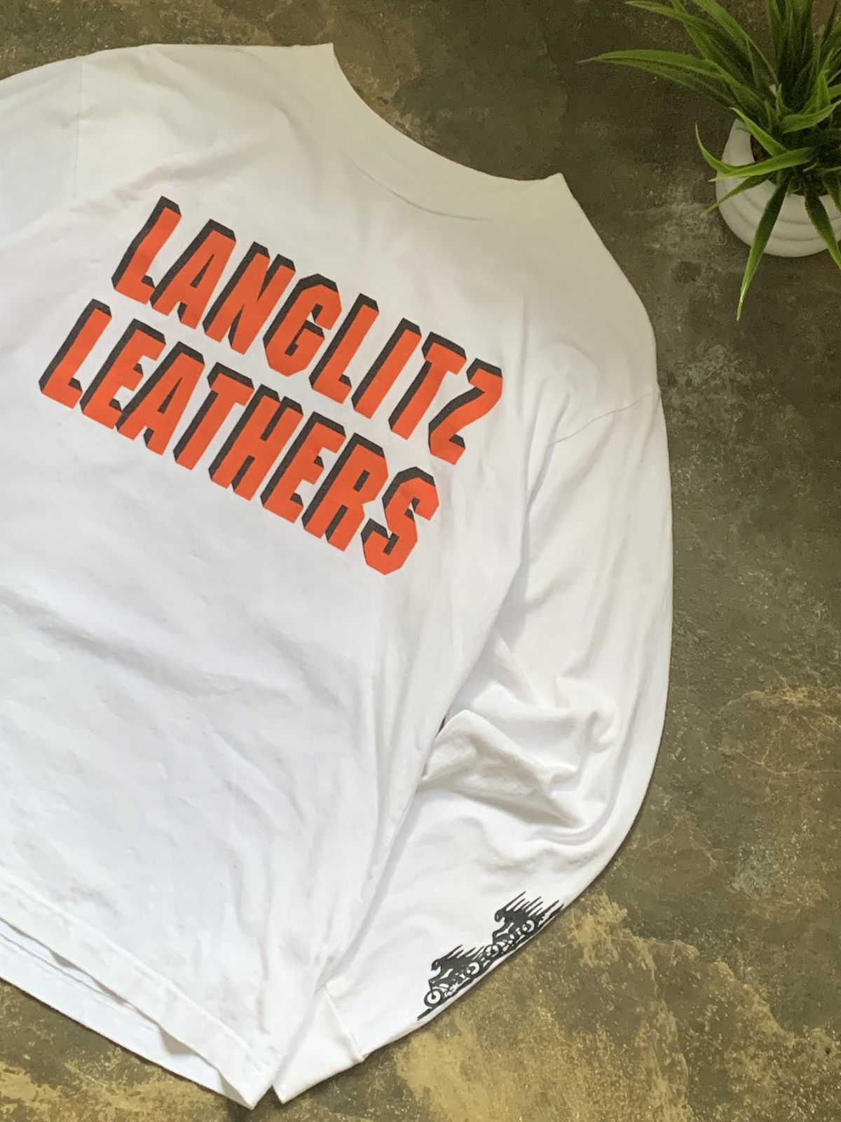 Vintage LANGLITZ LEATHER LONGSLEEVE TSHIRT Size US M / EU 48-50 / 2 - 2 Thumbnail
