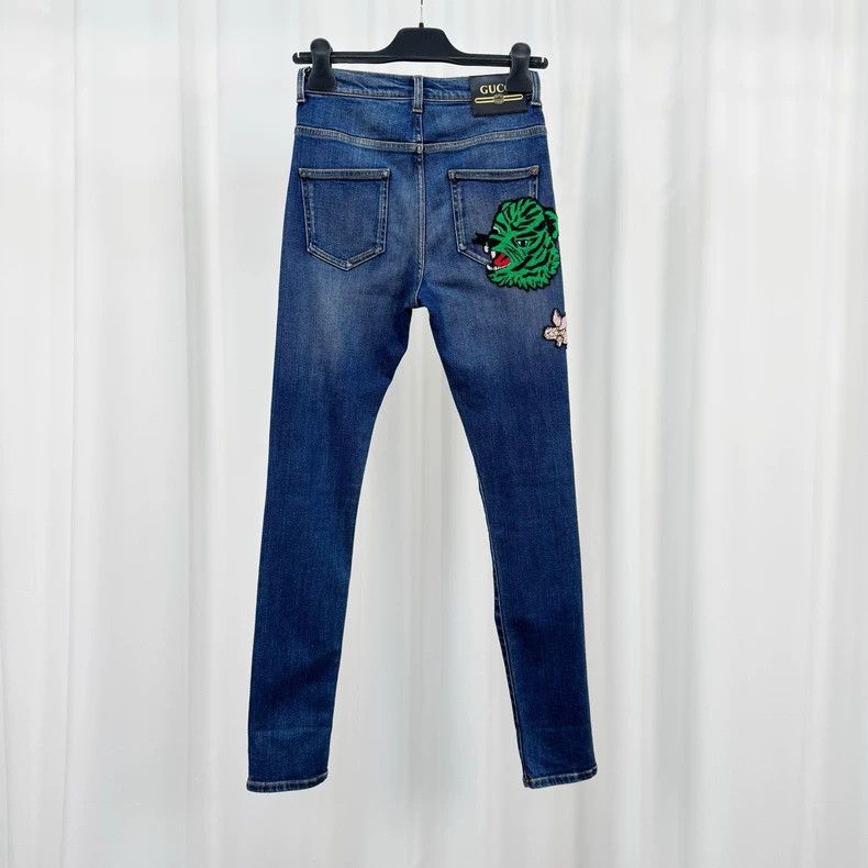 Gucci Gucci Embroidered cherry denim trousers Size 26" / US 2 / IT 38 - 2 Thumbnail