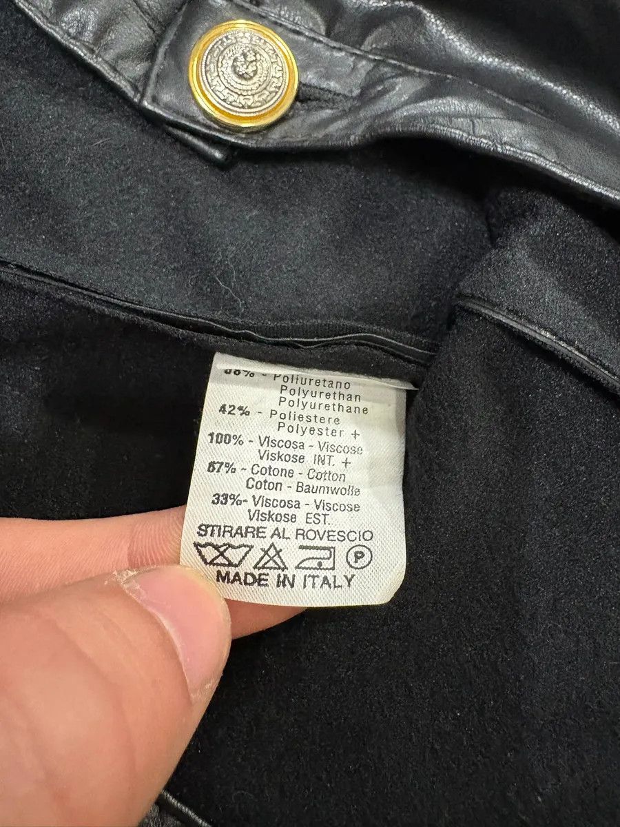 Versace 2000s Versace Black Leather Pony Hair Leg Opening Pants Size 25" / US 0 / IT 36 - 7 Thumbnail