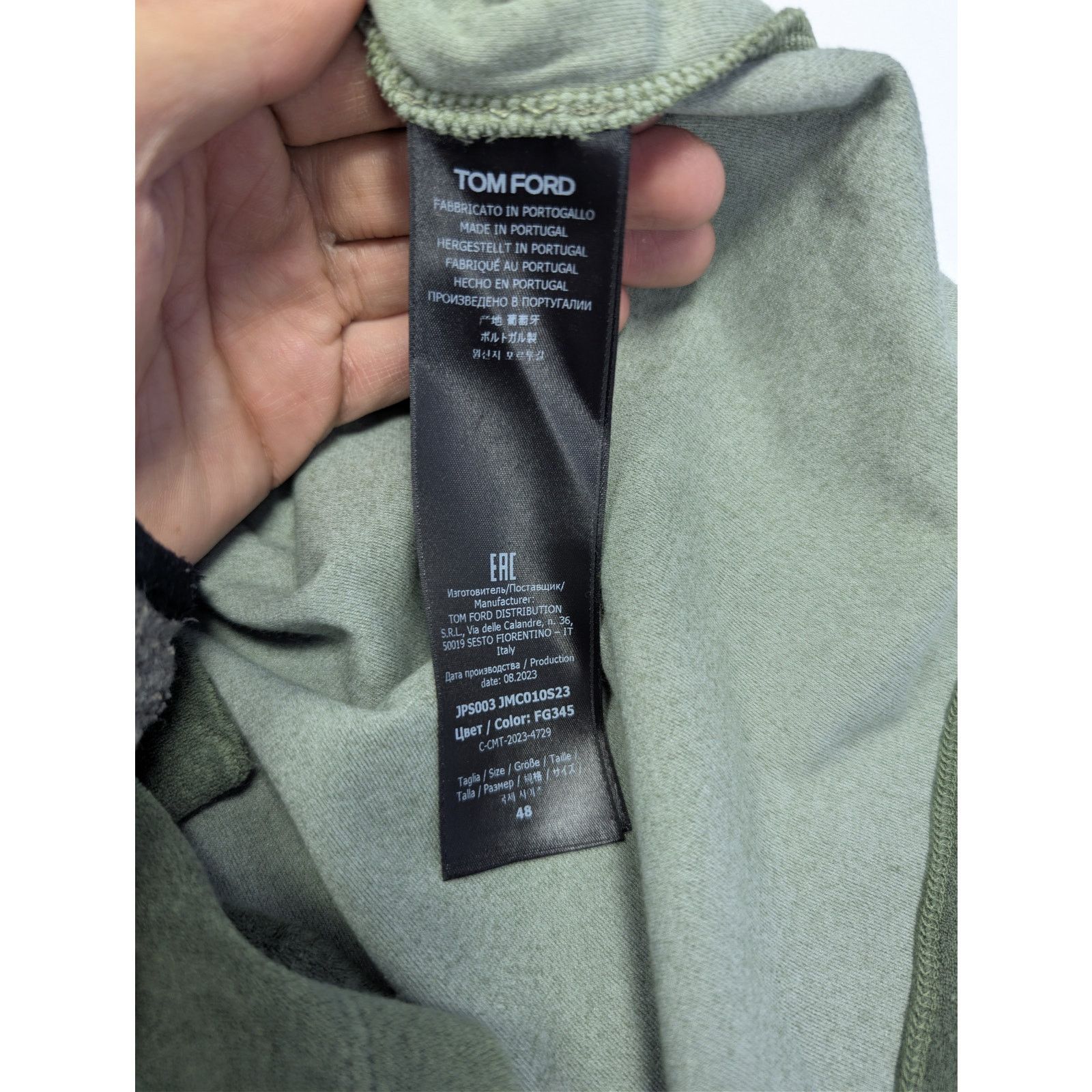 Tom Ford o1rshd1 CC20 cotton-blend terry polo shirt in olive green Size US S / EU 44-46 / 1 - 17 Thumbnail