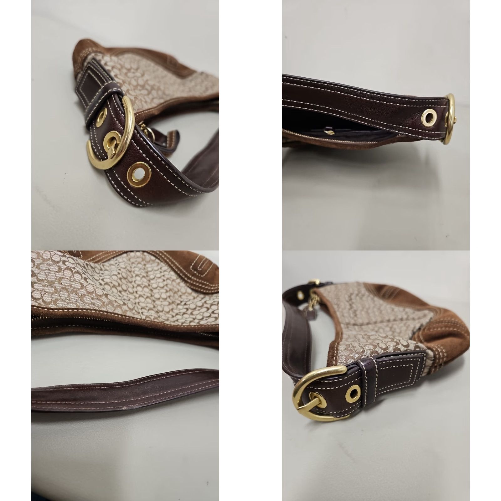 Coach Coach Y2K Brown Signature Mini Soho Hobo Shoulder Bag E062-2154 Size ONE SIZE - 10 Thumbnail